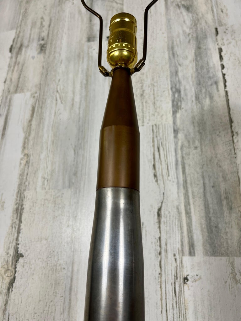 Steel, Brass and Lucite Artillery Shell Lamps For Sale at 1stDibs