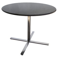 Steelcase 38” Diameter Round Granite Table with Stainless Base 