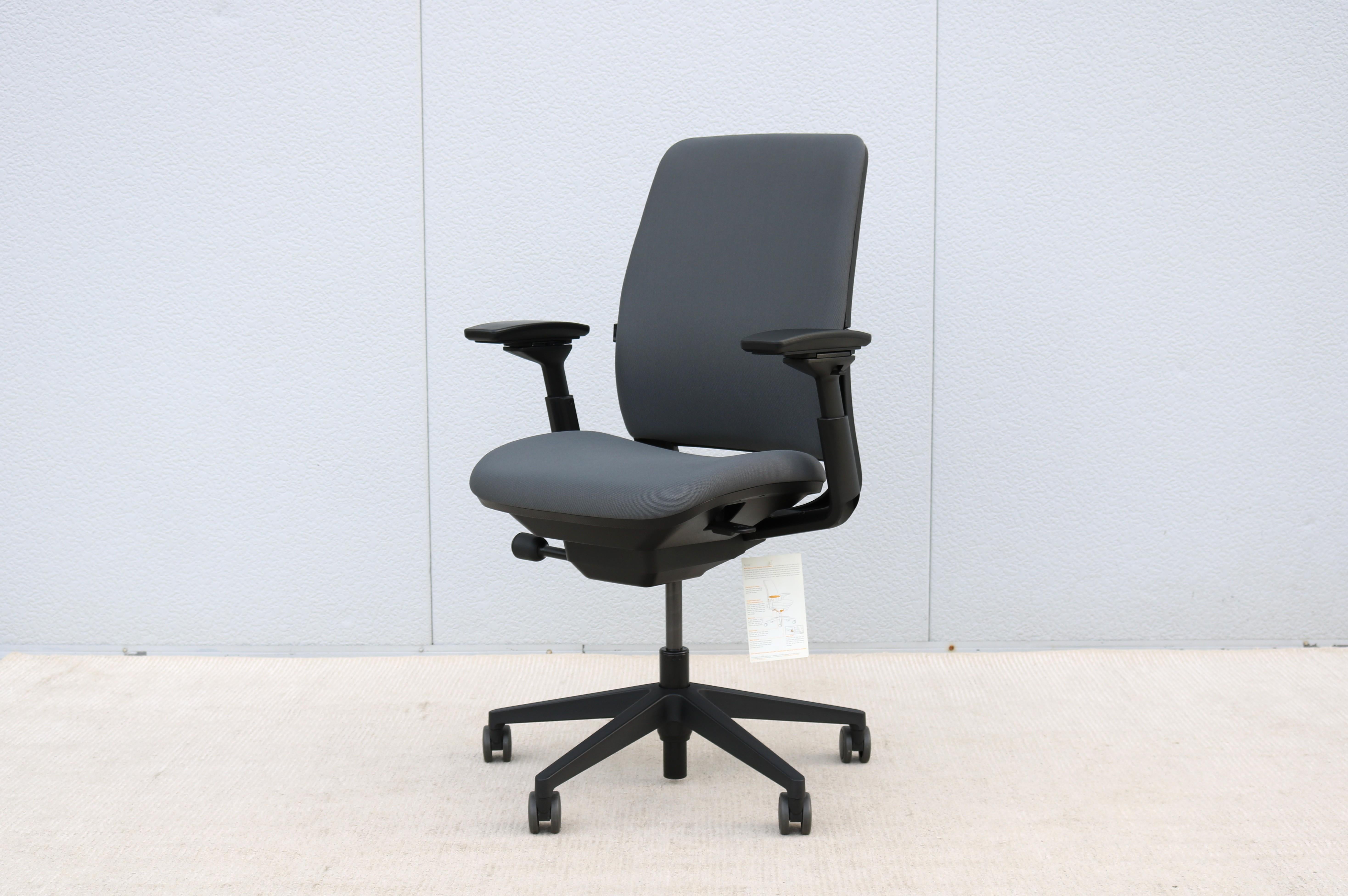 Amia is a versatile ergonomic office chair designed to handle long hours of sitting.
Features adjustable LiveLumbar technology inside its backrest that respond to the movement of your back. 
Fully adjustable and easily adjusts to fit you for perfect