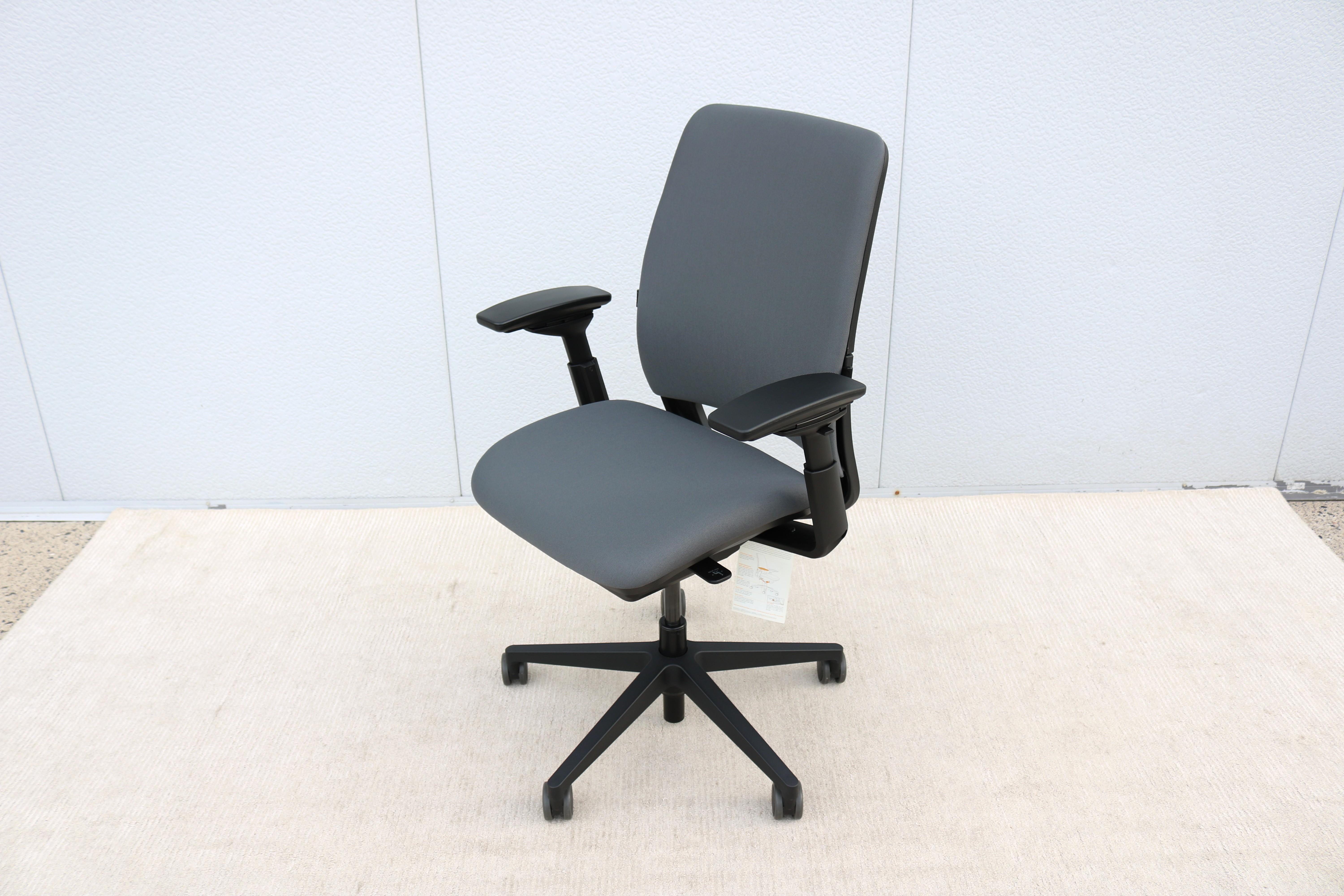Modern Steelcase Amia Executive Ergonomic Gray Office Chair Fully Adjustable, Brand New For Sale