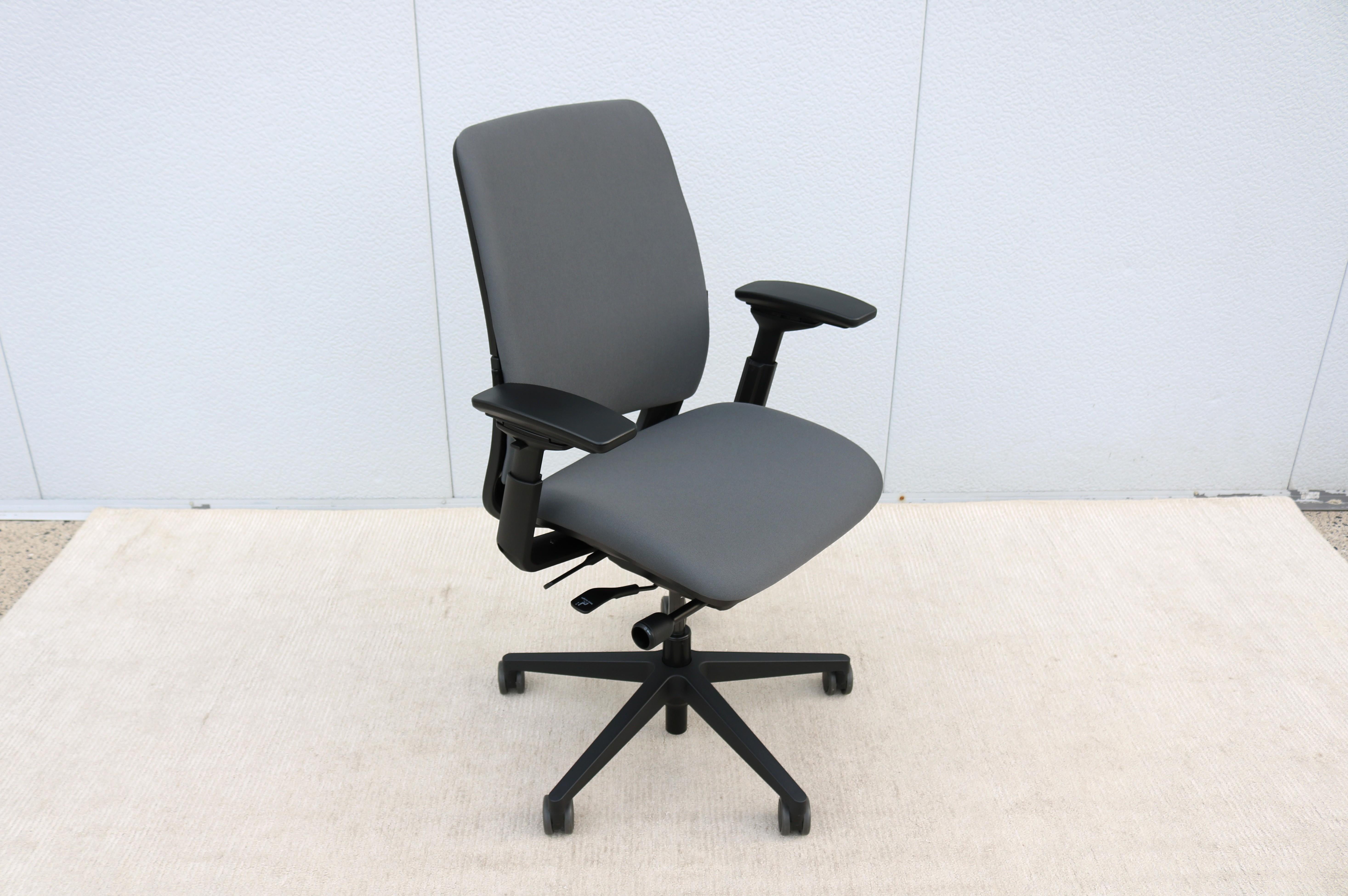 Contemporary Steelcase Amia Executive Ergonomic Gray Office Chair Fully Adjustable, Brand New For Sale