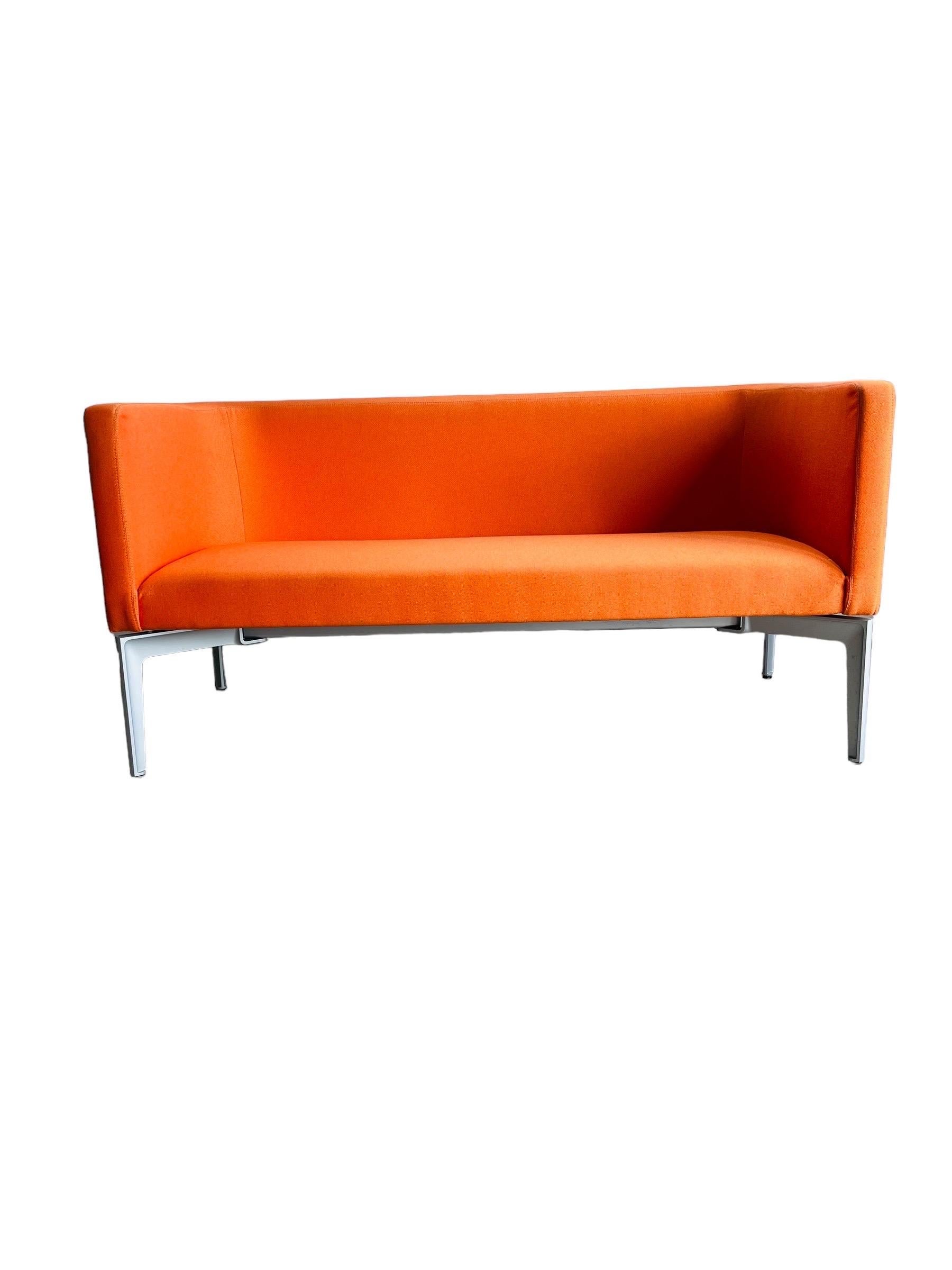 Steelcase Bivi Rumble Seat Collection: Vibrant Orange Modern Sofa 6