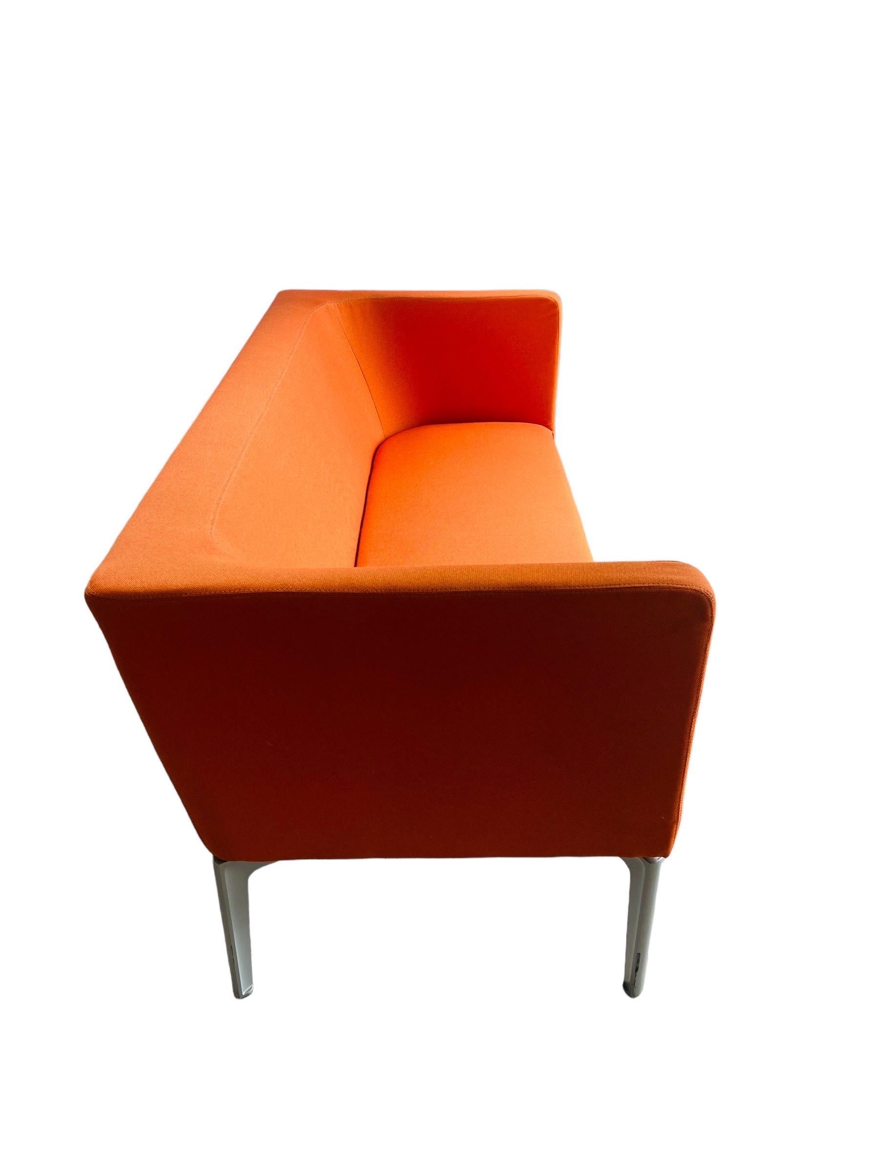 Steelcase Bivi Rumble Seat Collection: Vibrant Orange Modern Sofa 7