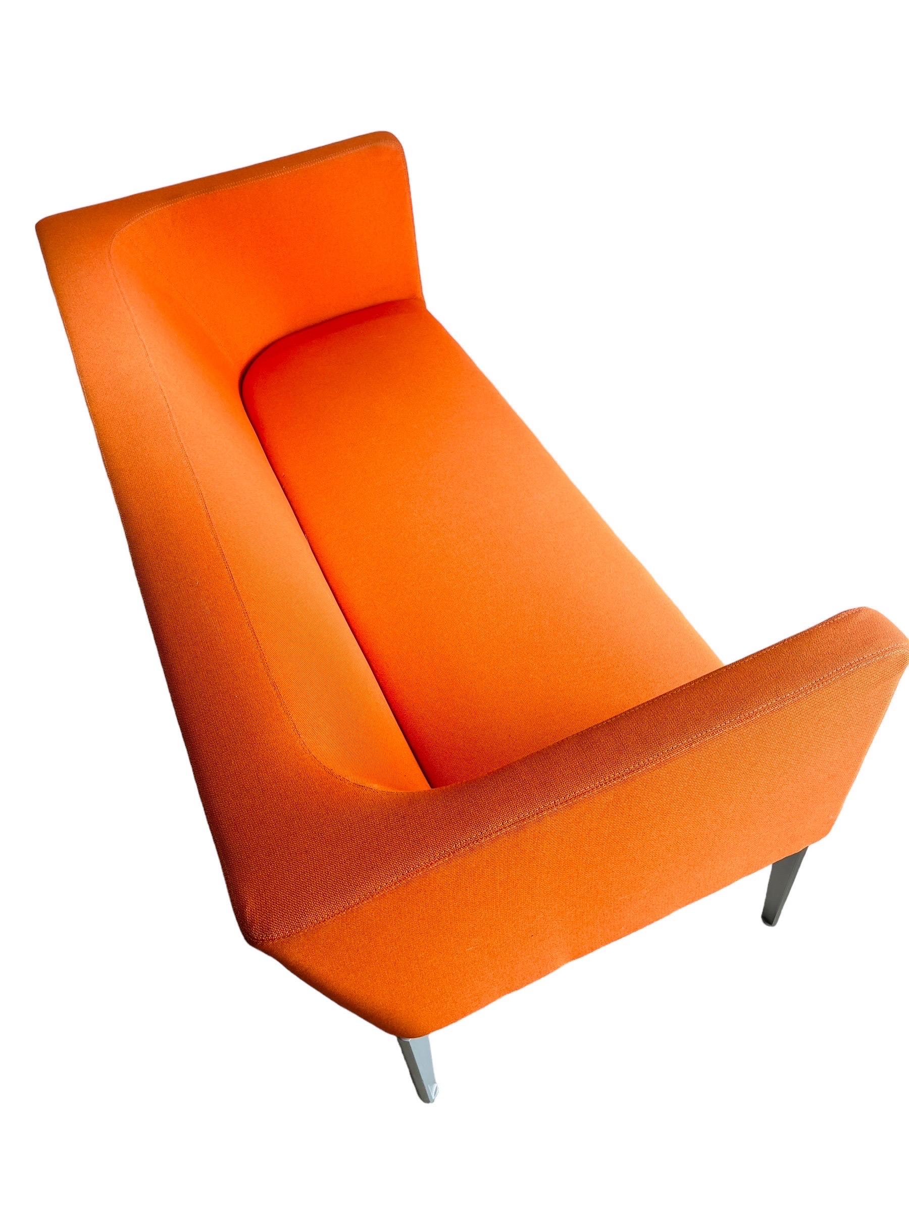 Steelcase Bivi Rumble Seat Collection: Vibrant Orange Modern Sofa In Good Condition In Brooklyn, NY