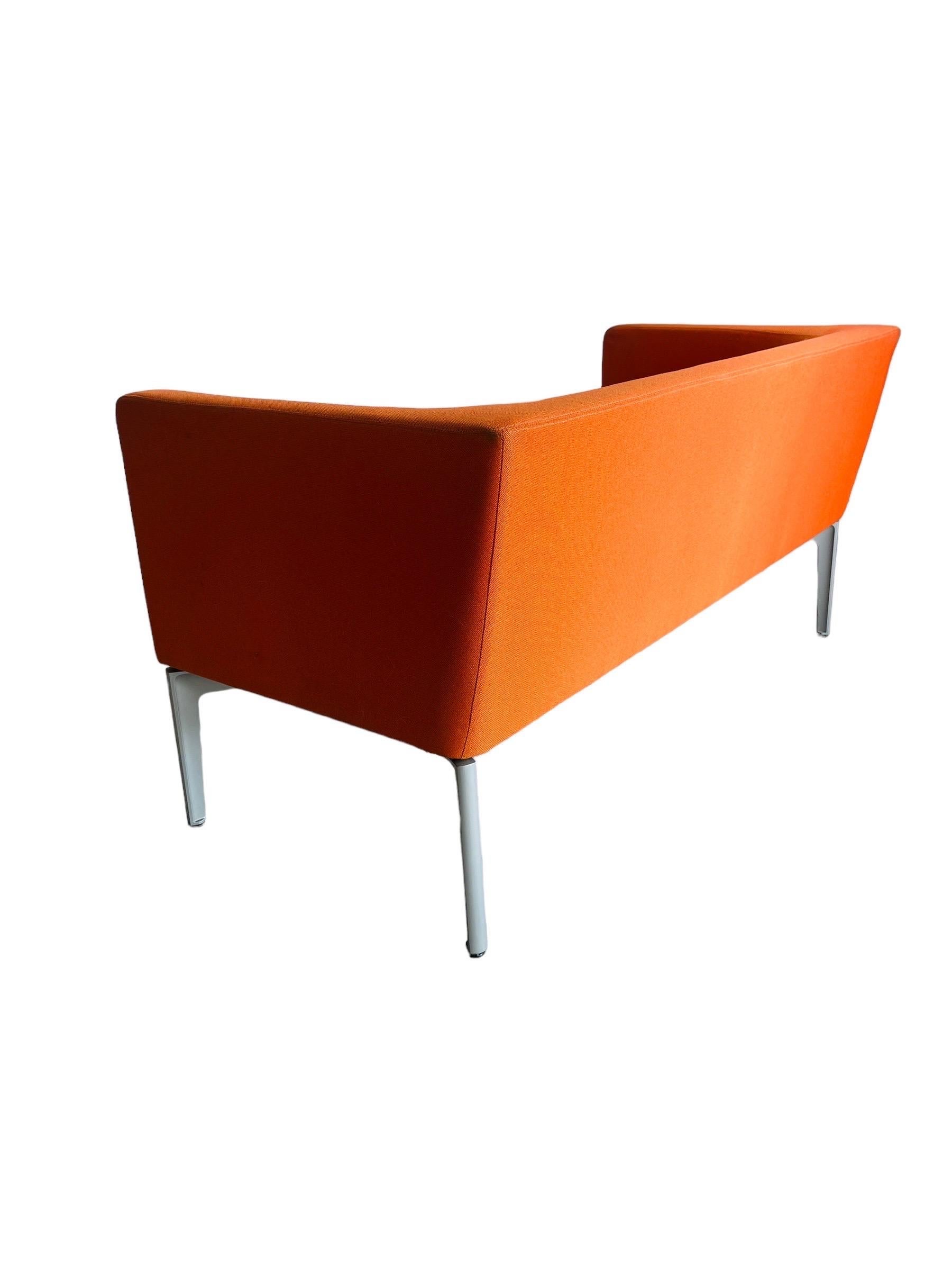 Contemporary Steelcase Bivi Rumble Seat Collection: Vibrant Orange Modern Sofa