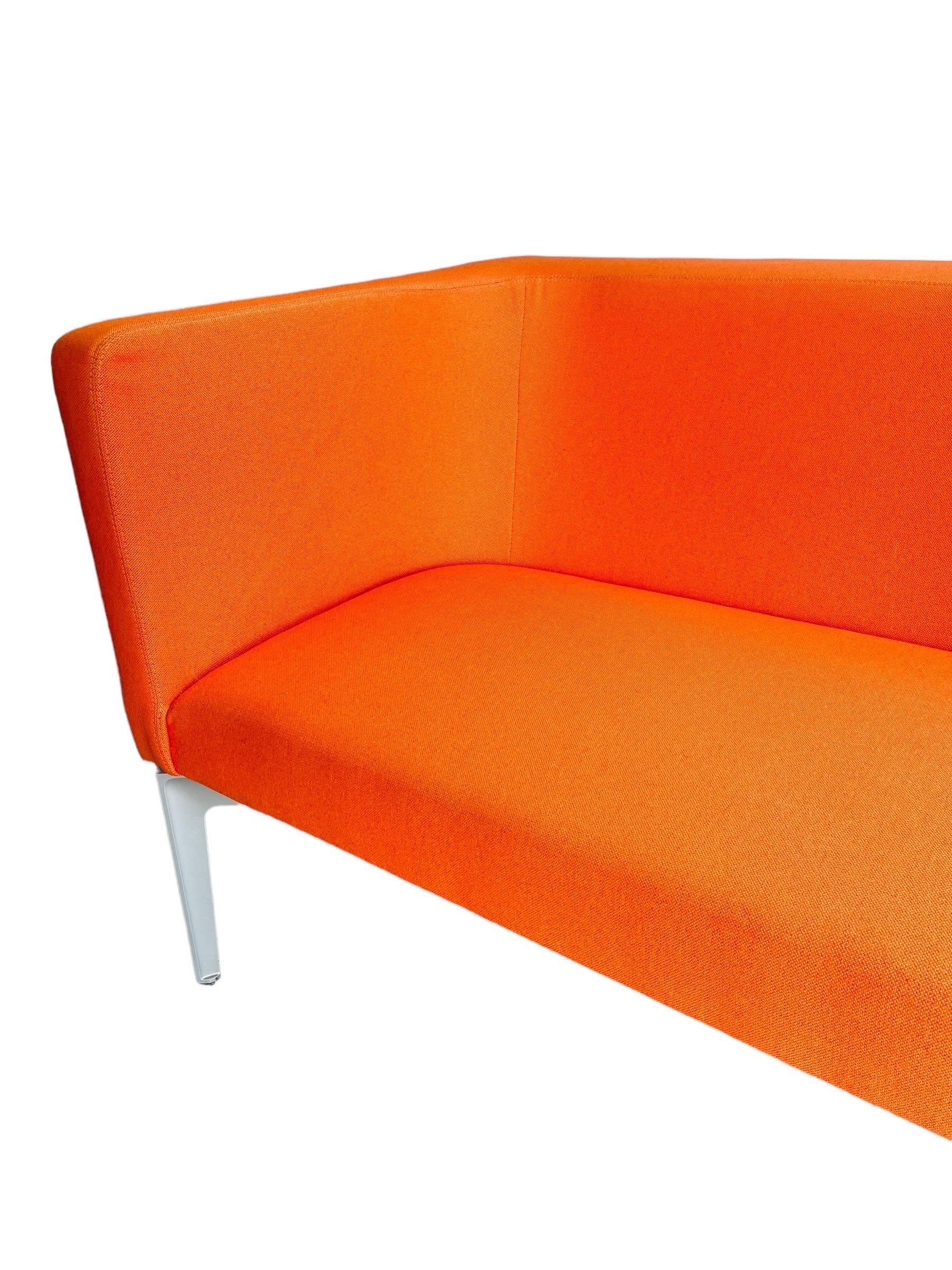 Fabric Steelcase Bivi Rumble Seat Collection: Vibrant Orange Modern Sofa