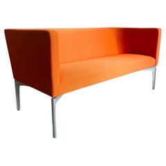 Used Steelcase Bivi Rumble Seat Collection: Vibrant Orange Modern Sofa