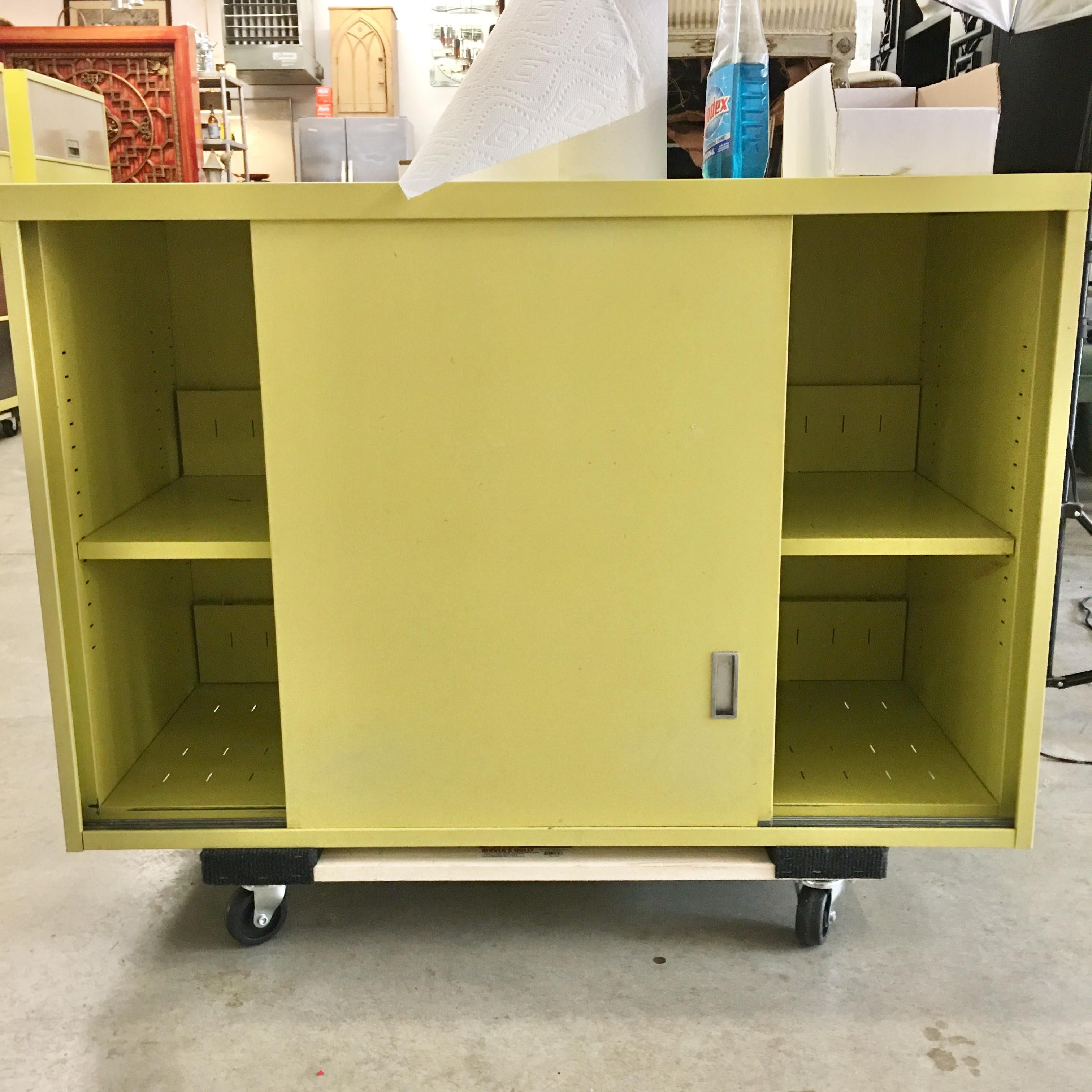 Steelcase Broadside Lateral File Cabinet on Chrome Base (2 avail) For Sale 9