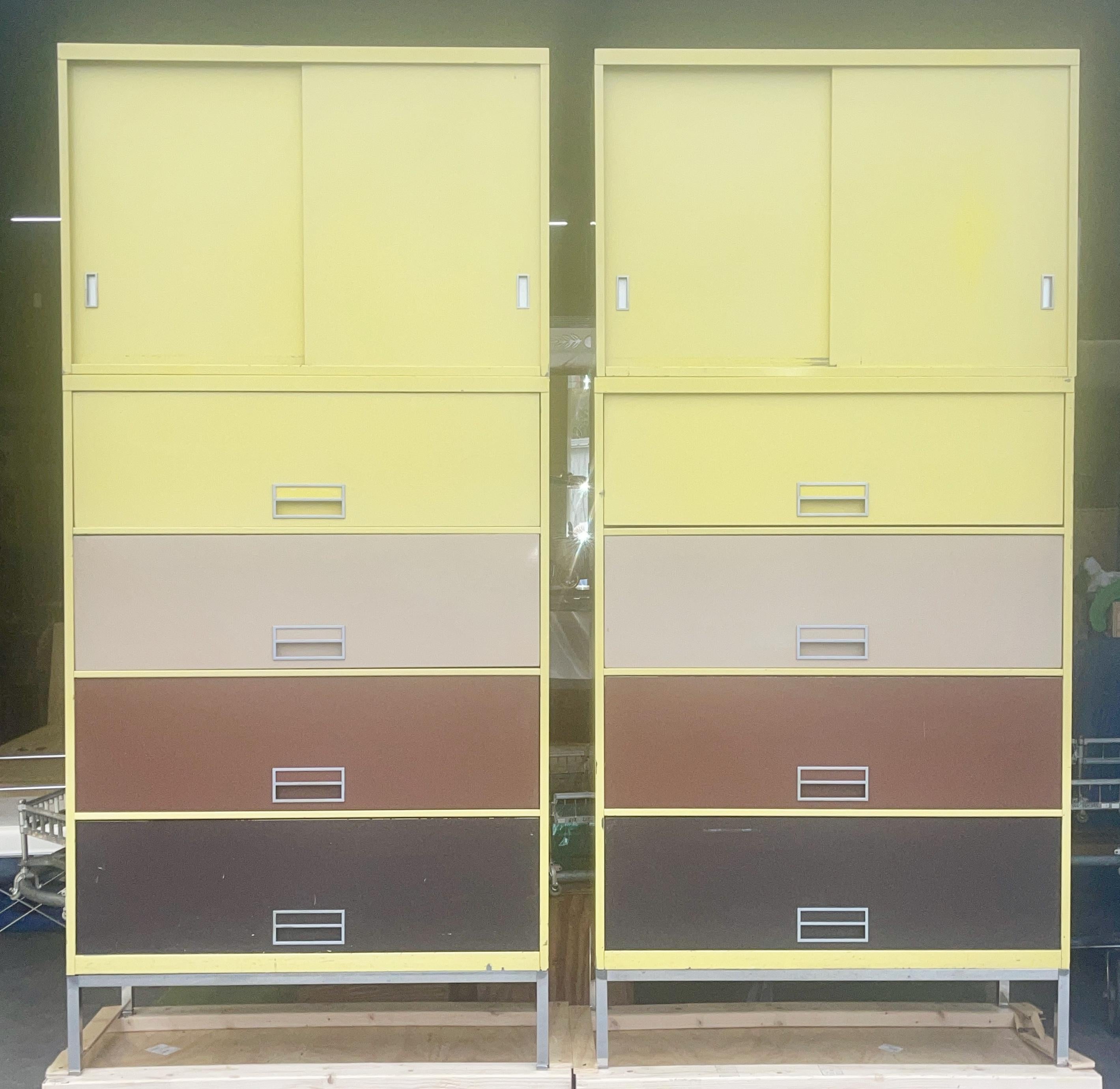 American Steelcase Broadside Lateral File Cabinet on Chrome Base (2 avail) For Sale