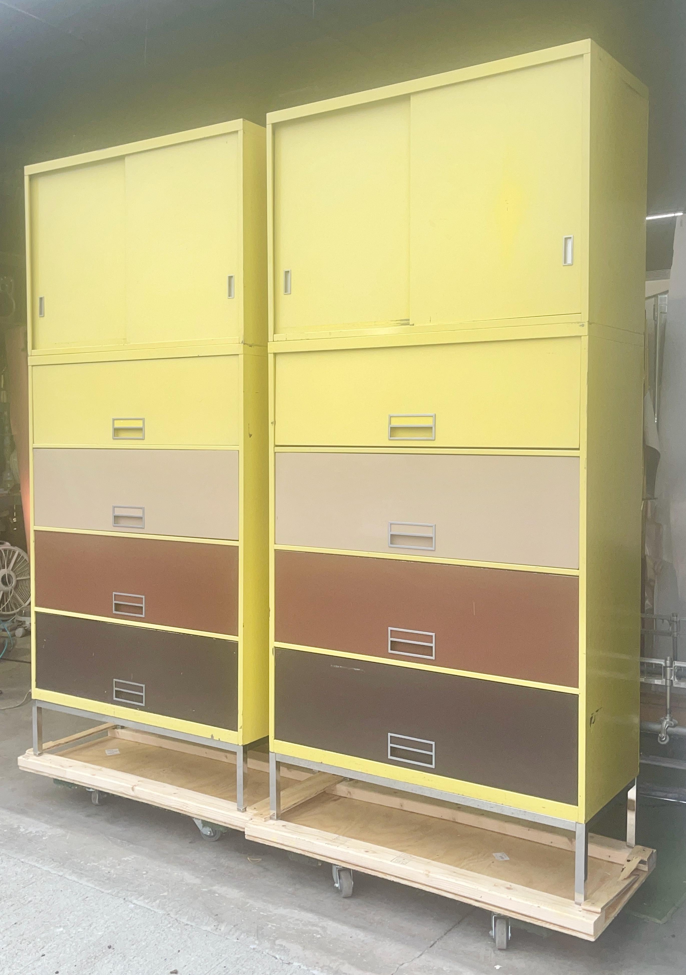 Steelcase Broadside Lateral File Cabinet on Chrome Base (2 avail) For Sale 1
