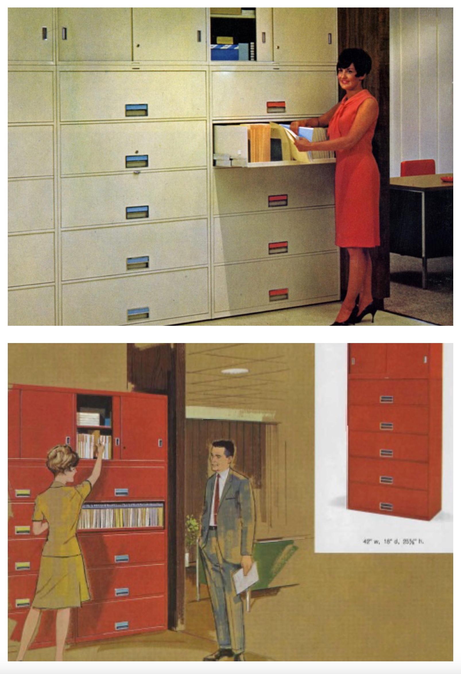 Steelcase Broadside Lateral File Cabinet on Chrome Base (2 avail) For Sale 2