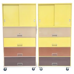 Retro Steelcase Broadside Lateral Filing Cabinets on Rolling Base (2)
