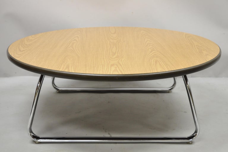 Steelcase Chrome Base Round Formica Top Mid-Century Modern Office ...