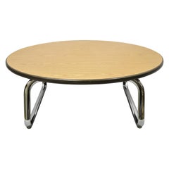 Steelcase Chrome Base Round Formica Top Mid-Century Modern Office Coffee Table