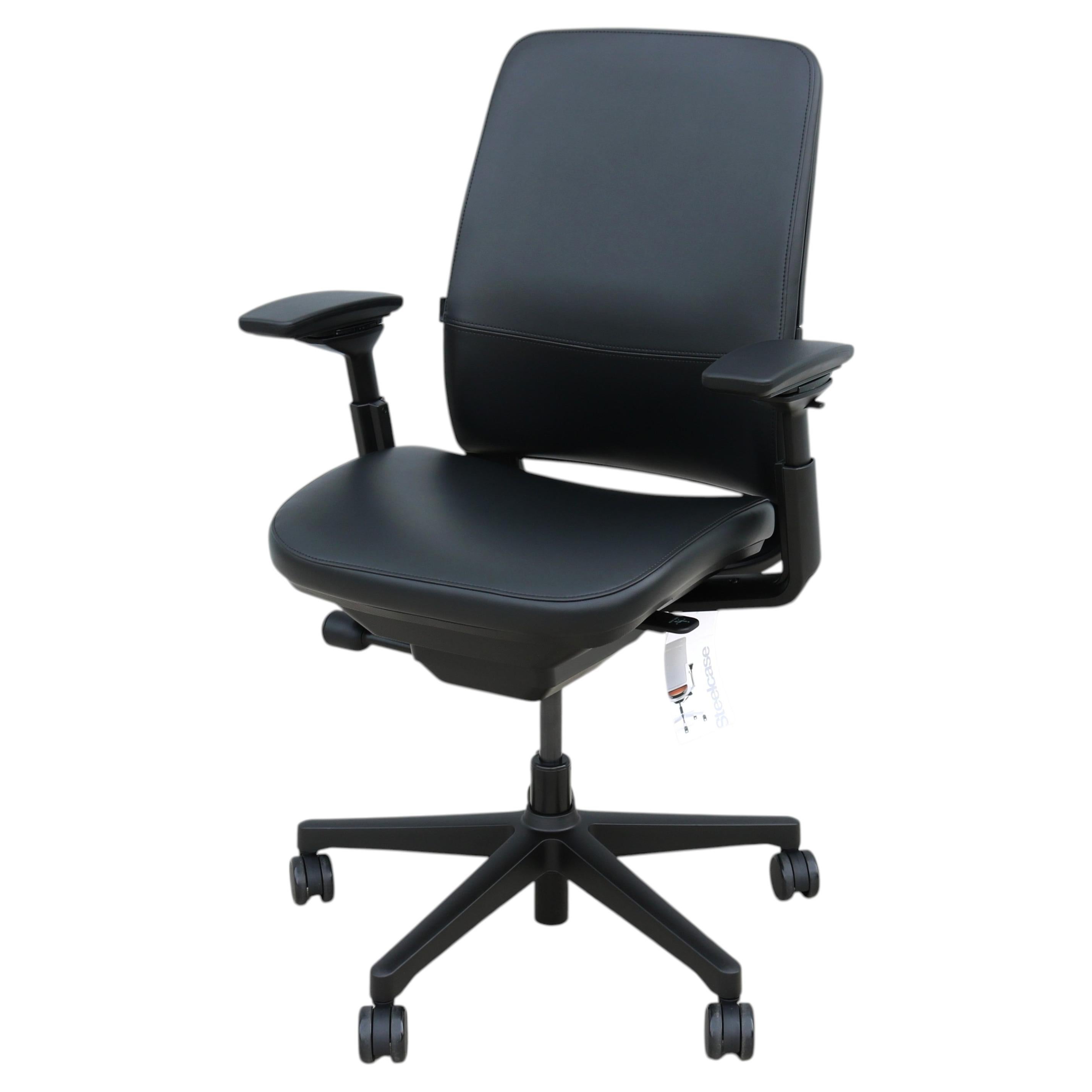 Steelcase New Amia Executive Ergonomic Office Chair Black Vinyl Fully Adjustable