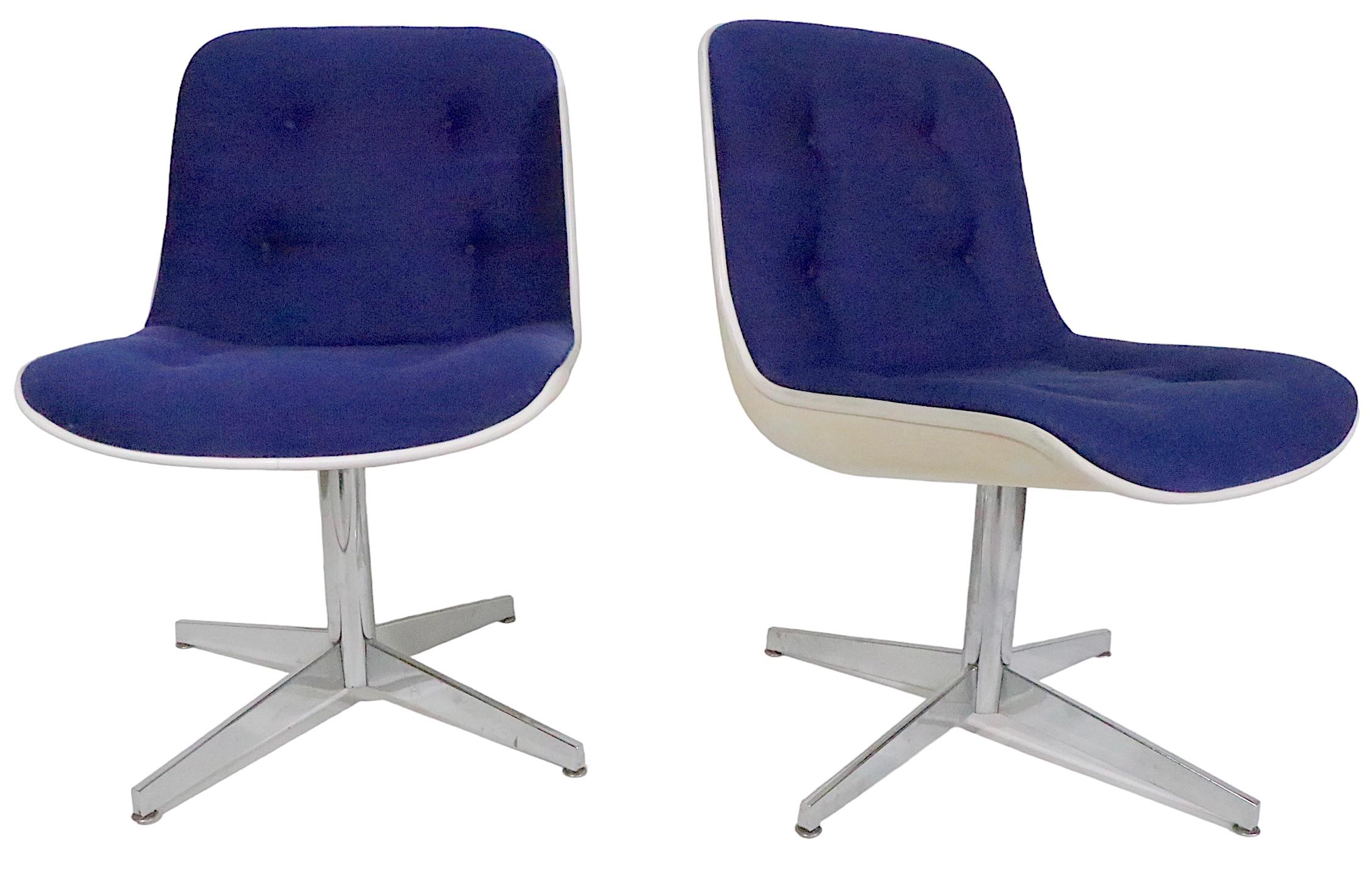 Post-Modern Steelcase Swivel  Chairs in the style of Pollack c.1970's 6 available For Sale