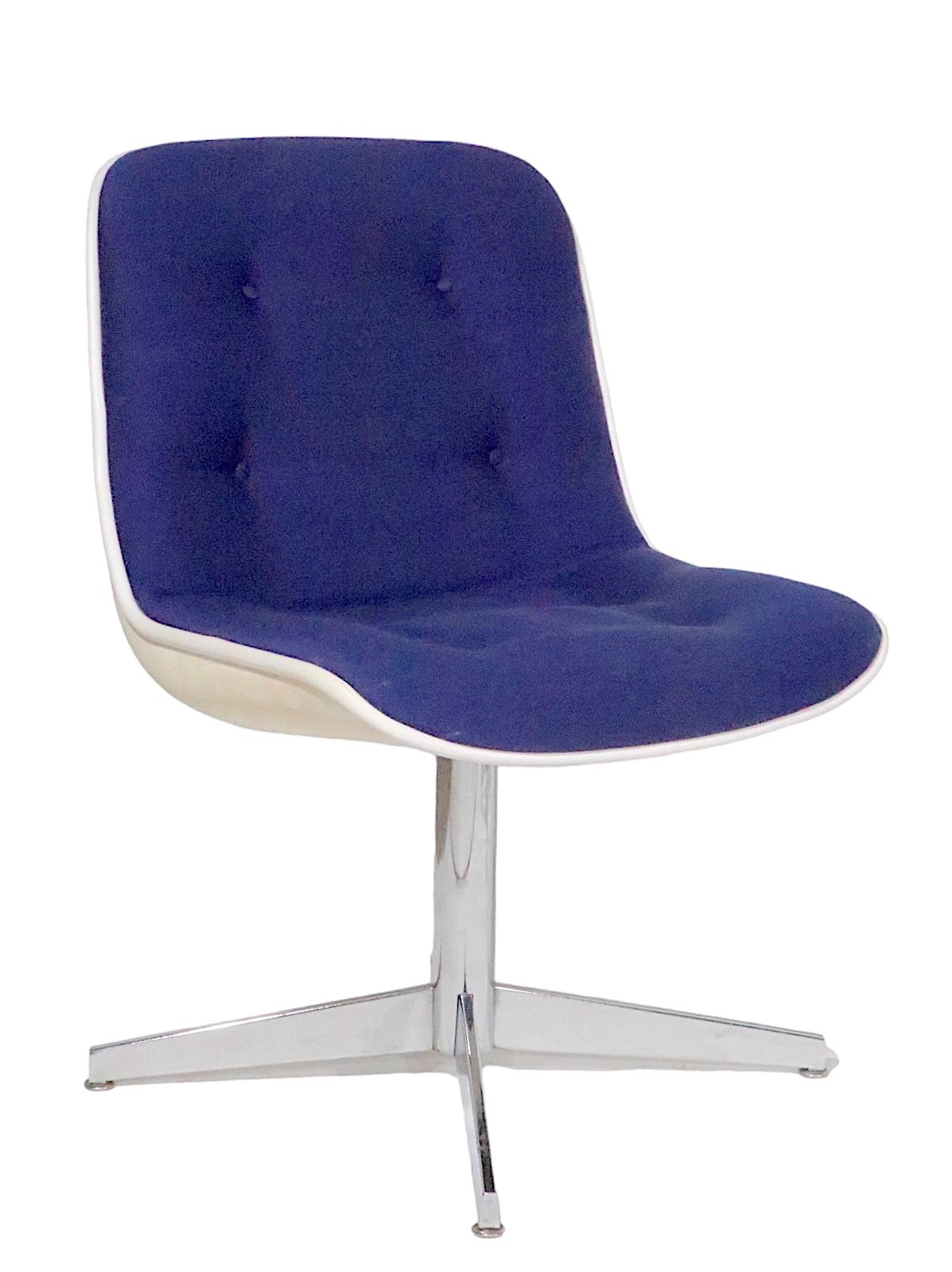 Upholstery Steelcase Swivel  Chairs in the style of Pollack c.1970's 6 available For Sale