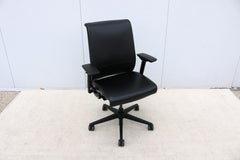 Steelcase Think Ergonomic Executive Desk Chair in Black Leather Fully Adjustable