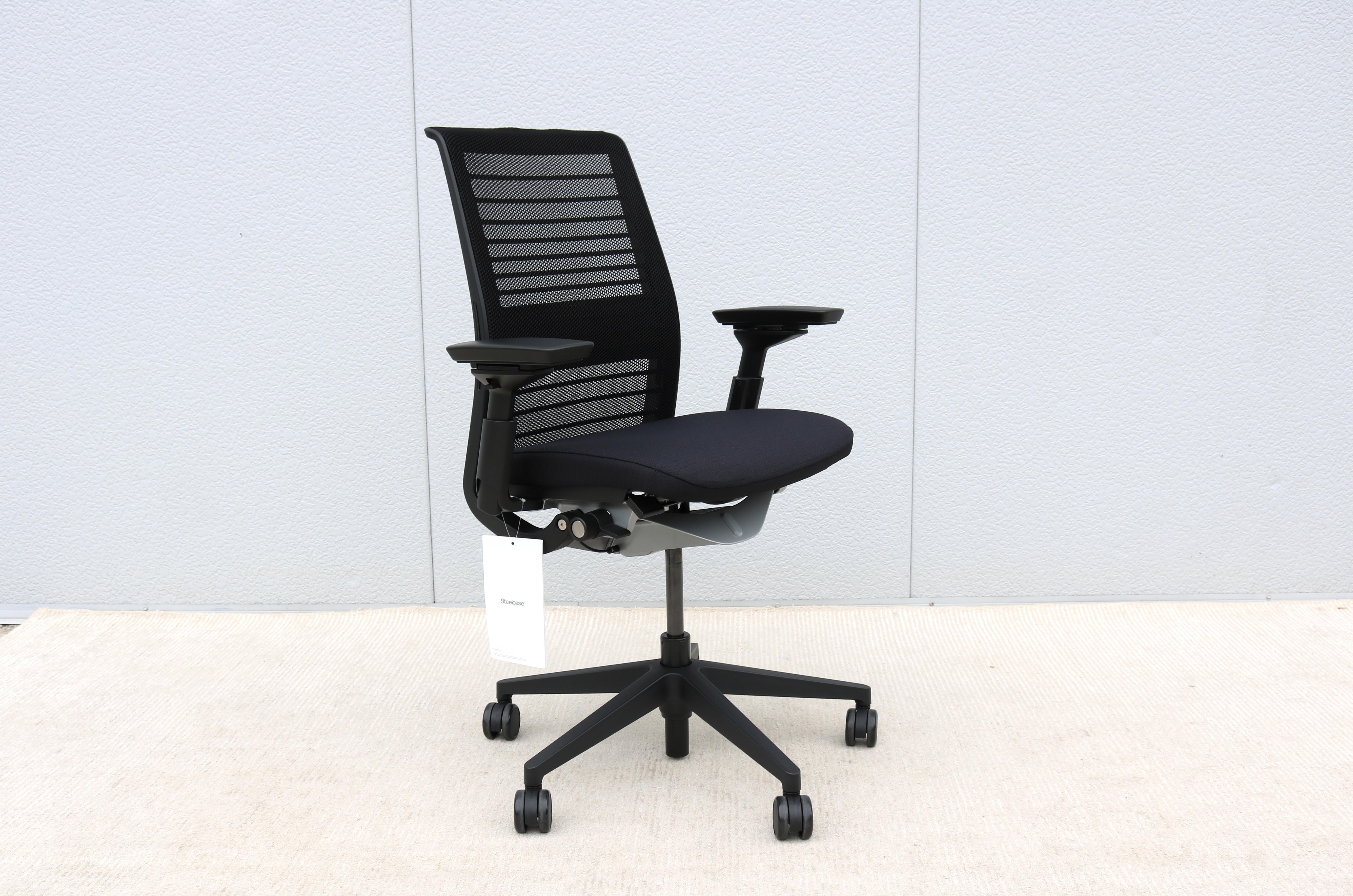 Modern Steelcase Think V2 Ergonomic Executive Chair New Model Black Fabric, Brand New