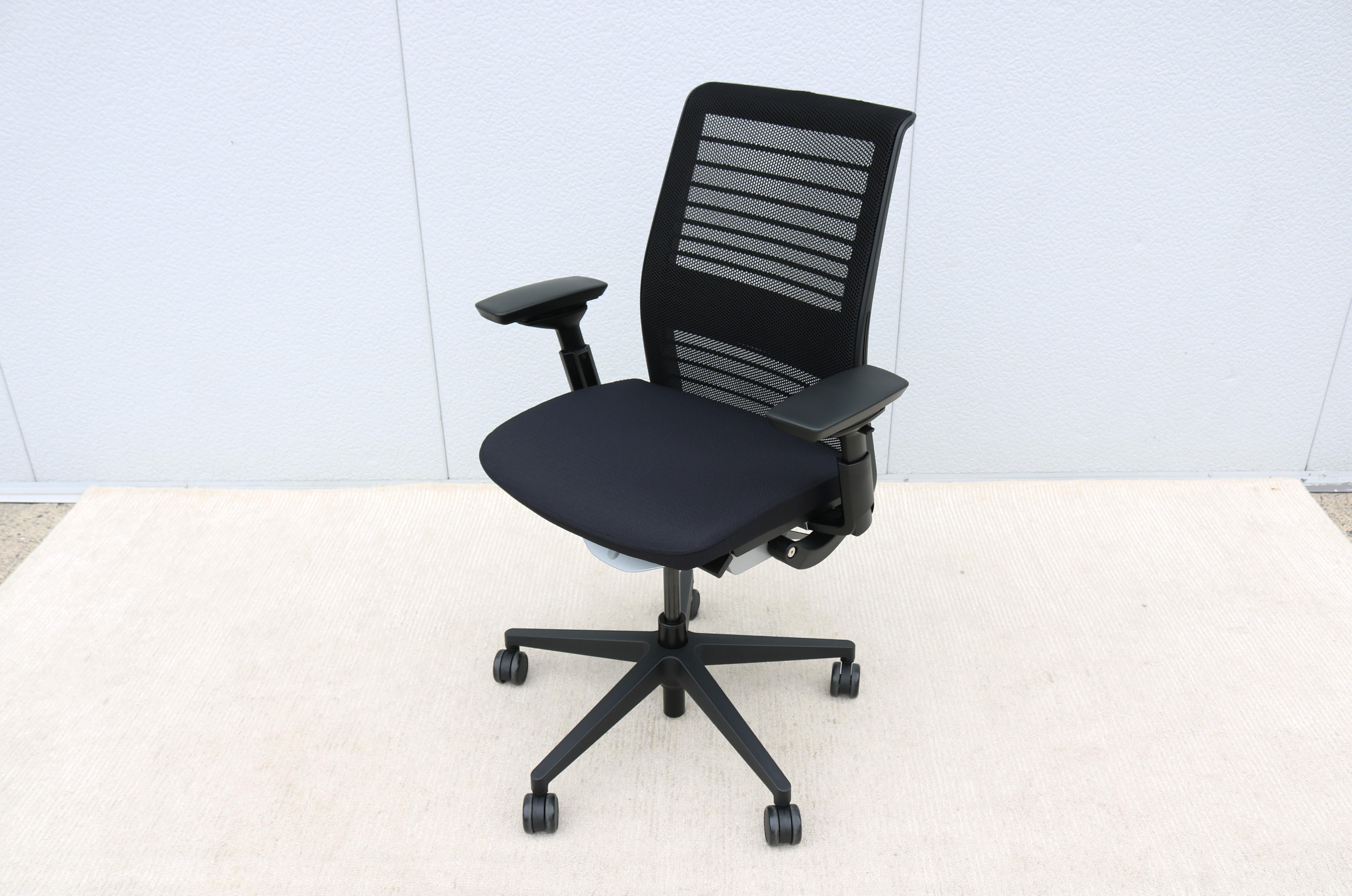 Steelcase Think V2 Ergonomic Executive Chair New Model Black Fabric, Brand New In New Condition In Secaucus, NJ