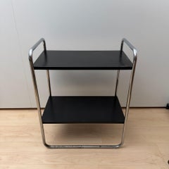 Steeltube Side Table by Mauser Werke, Black and Chrome, Germany circa 1950