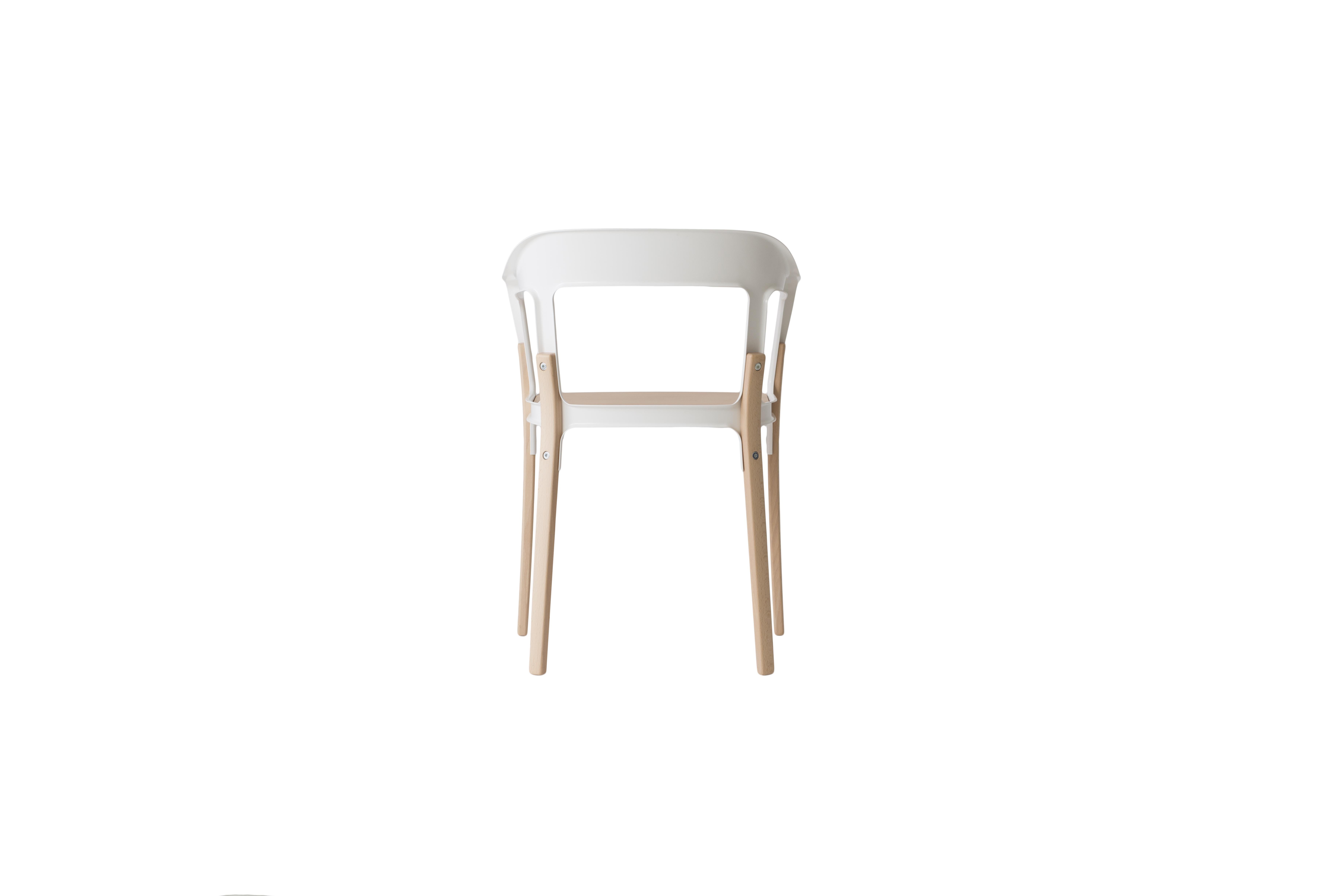 Stuhl aus Stahlholz in Natur/Weiß von Ronan & Erwan Boroullec für MAGIS (Italienisch) im Angebot