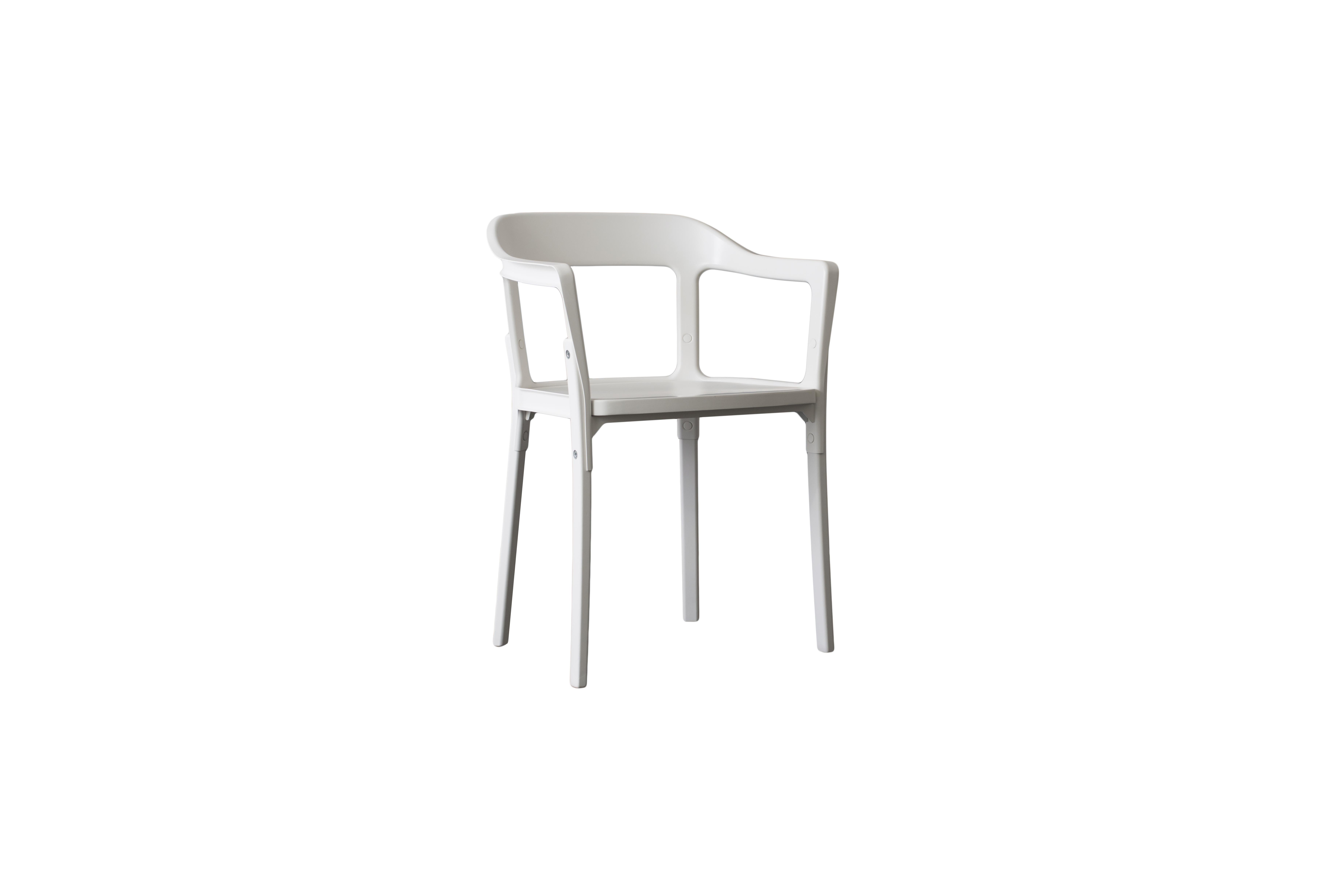 Stuhl aus Stahlholz in Natur/Weiß von Ronan & Erwan Boroullec für MAGIS (21. Jahrhundert und zeitgenössisch) im Angebot