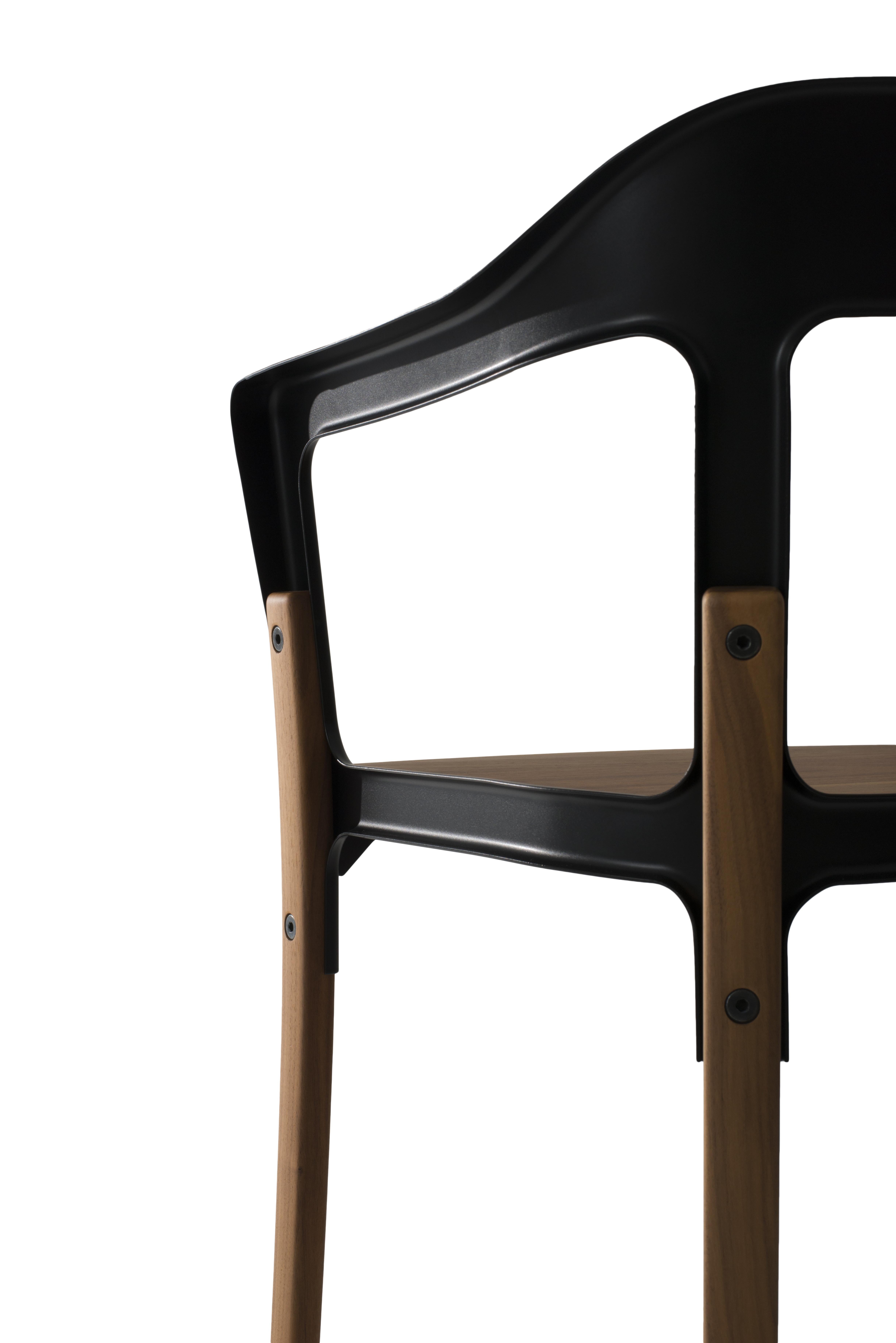 Italian Steelwood Chair in Walnut/Black by Ronan & Erwan Boroullec for MAGIS For Sale