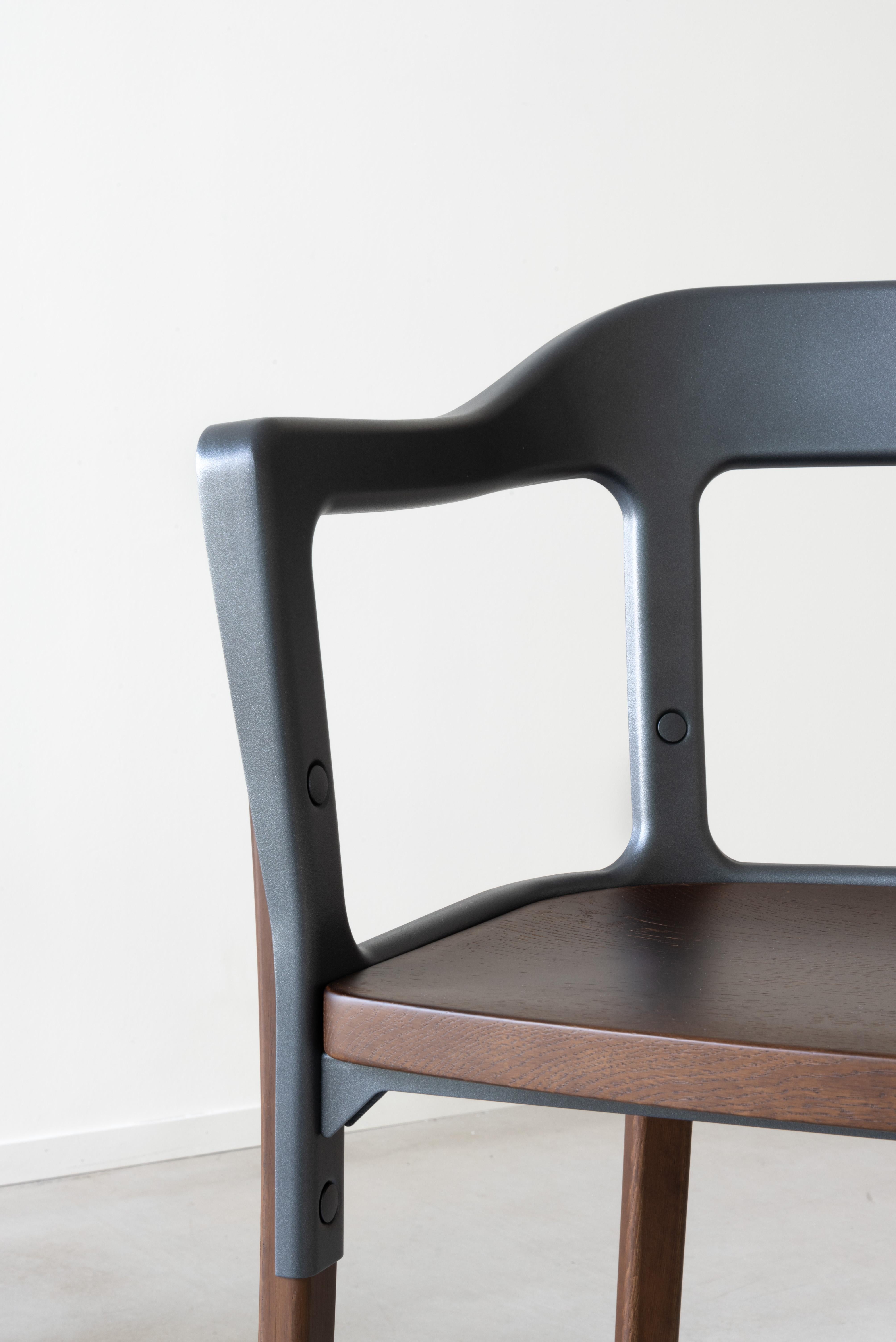 Chaise en bois d'acier en noyer/noir par Ronan & Erwan Boroullec pour Magis en vente 2