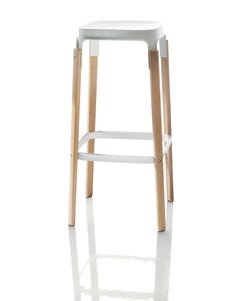 Steelwood Stool in Natural/White by Ronan & Erwan Boroullec for MAGIS