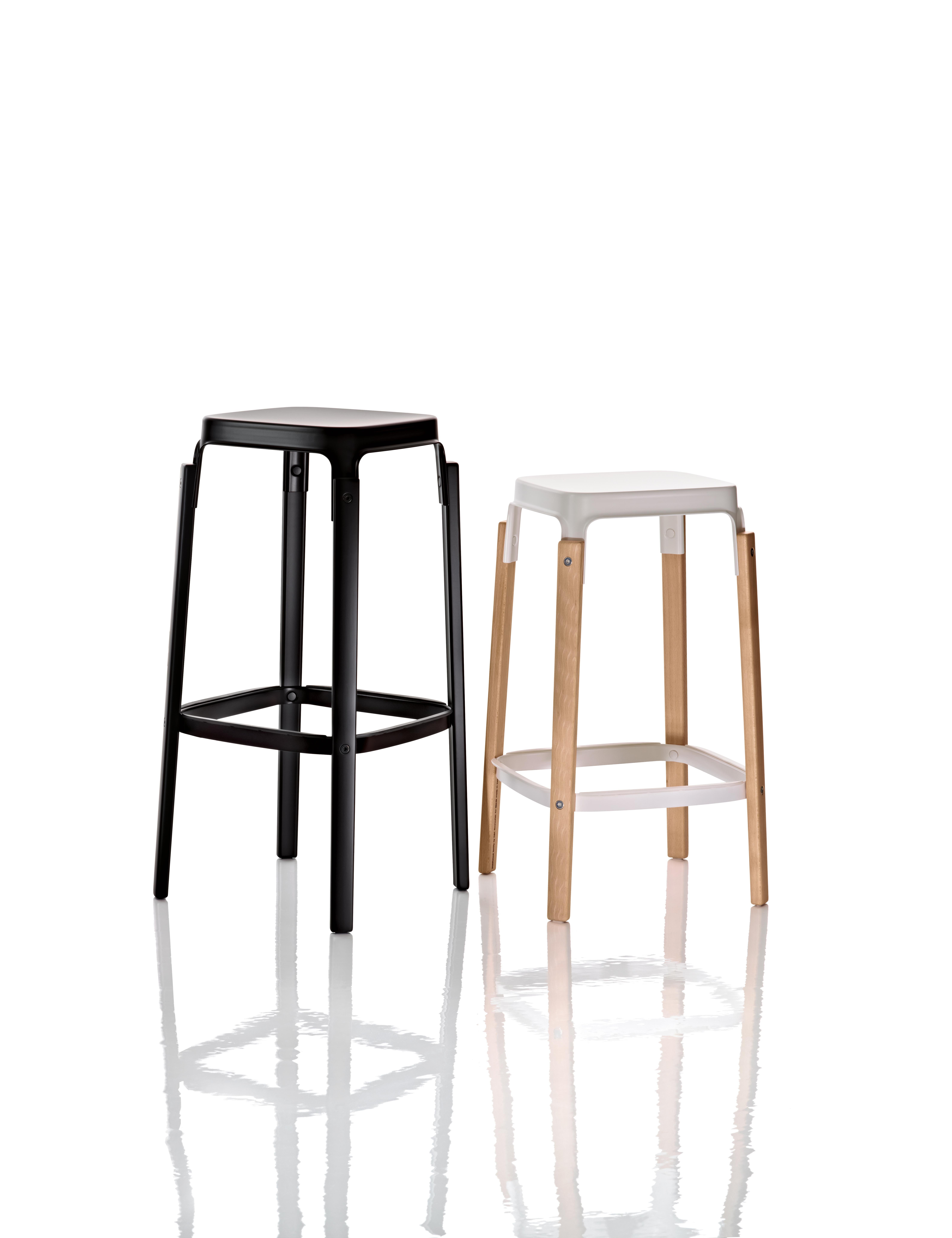 Italian Steelwood Stool in Natural/White by Ronan & Erwan Boroullec for MAGIS For Sale