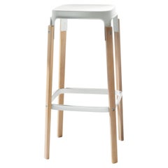 Steelwood Stool in Natural/White by Ronan & Erwan Boroullec for MAGIS