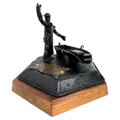 Steelworker Iron Casting Statue Memorabilia on Shift Comrades Austria 1956