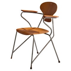 Steen Eiler Rasmussen, Sessel, Metall, Eiche, Dänemark, 1954