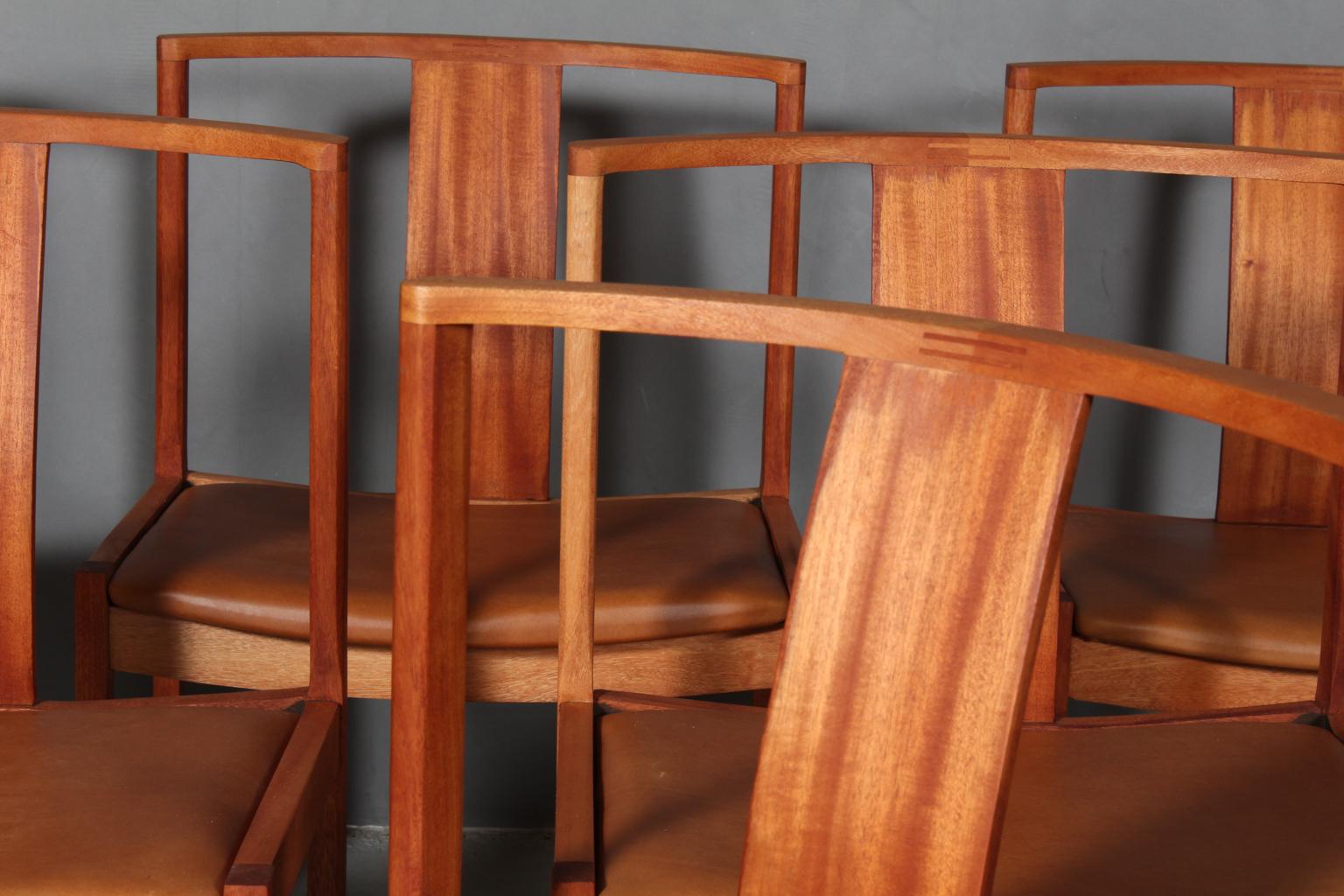 Scandinavian Modern Steen Eiler Rasmussen Set of Six Dining Chairs