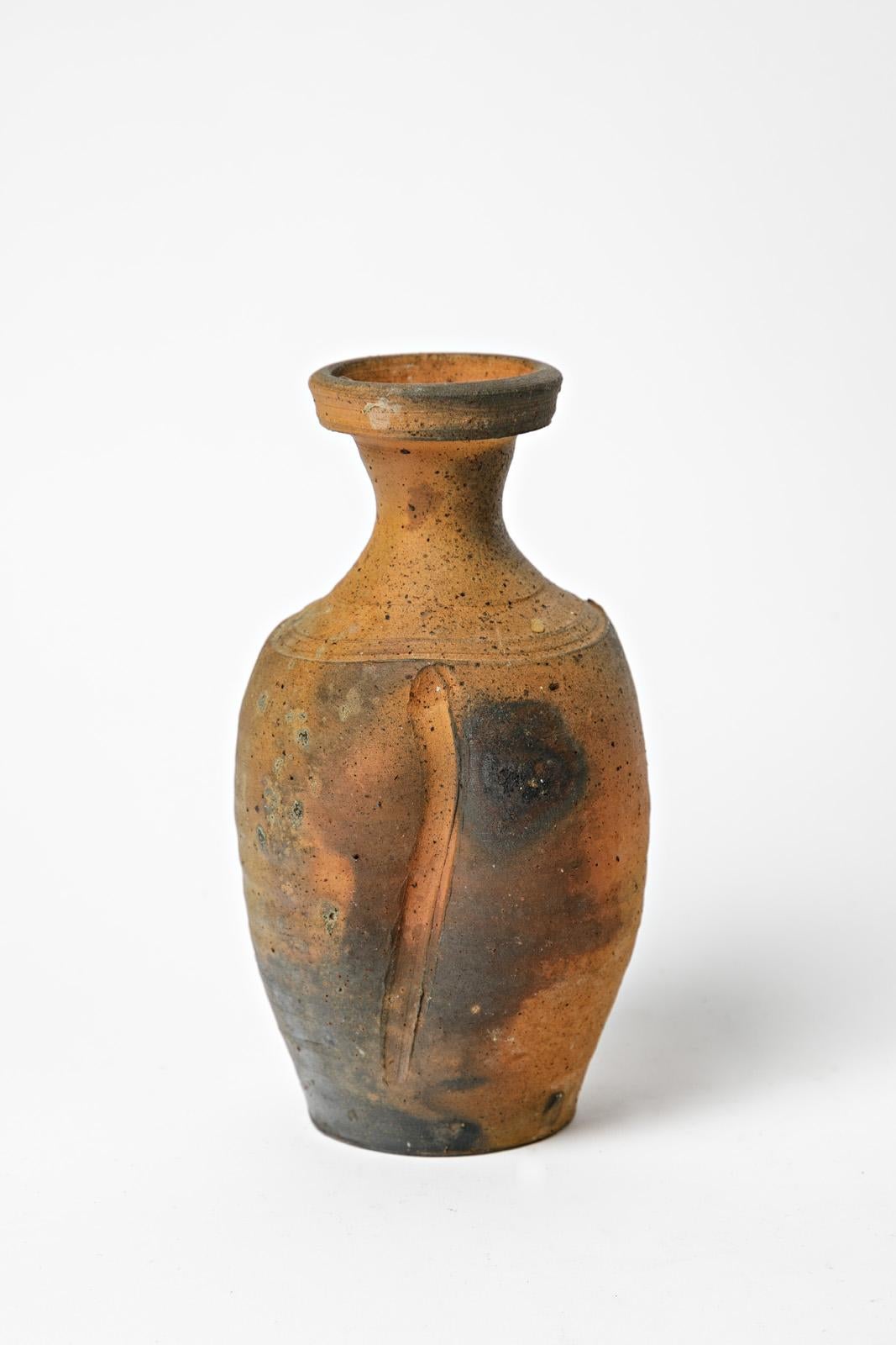 Steen Kepp 20 CENTURY DESIGN Vase en céramique brun et noir 1970 La Borne Excellent état - En vente à Neuilly-en- sancerre, FR