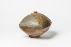 Steen Kepp Joyero de cerámica marrón de gres del siglo XX 1975 La Borne