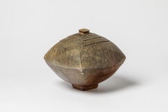 Steen Kepp Joyero de cerámica marrón de gres del siglo XX 1975 La Borne