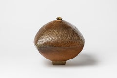 Steen Kepp 20th Century Stoneware Brown Ceramic Jewelry Box 1975 La Borne