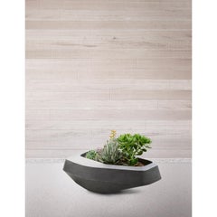Steen Medium Black Stone Planter by Indigenus