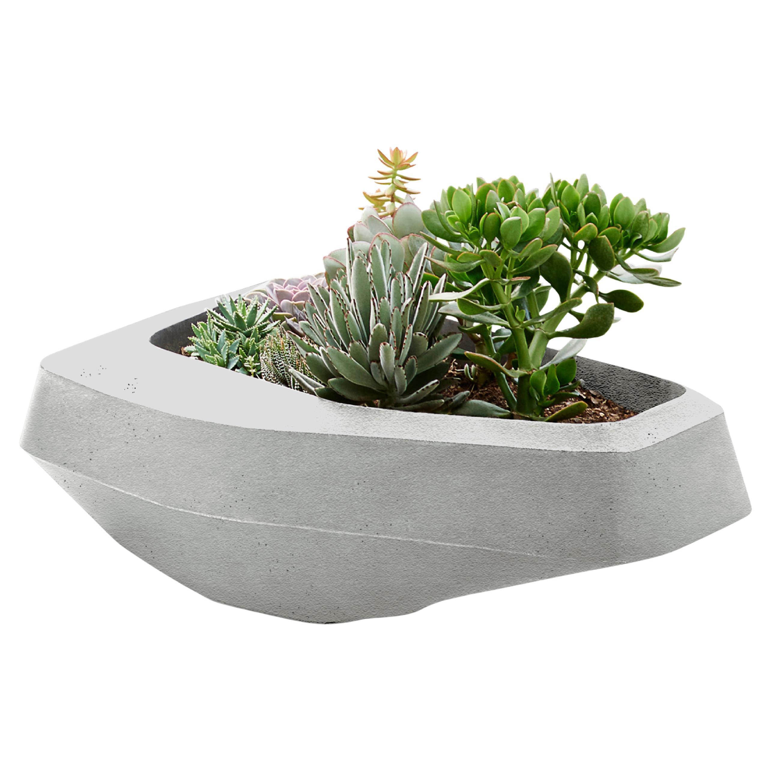 Steen Medium Grey Stone Planter by Indigenus