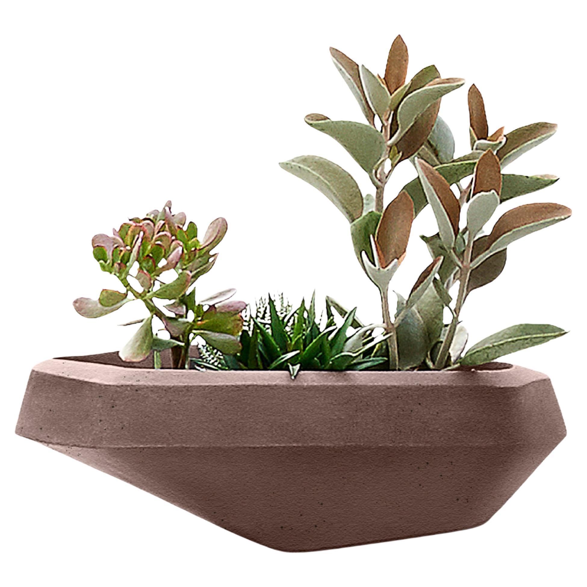 Steen Small Brown Stone Planter by Indigenus