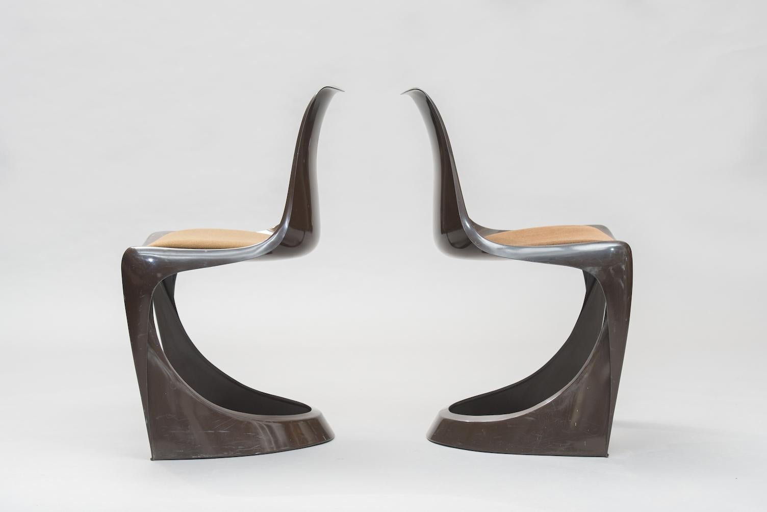 Scandinavian Modern Steen Østergaard 291 Model Stacking Dining Chairs for Cado Set of Six
