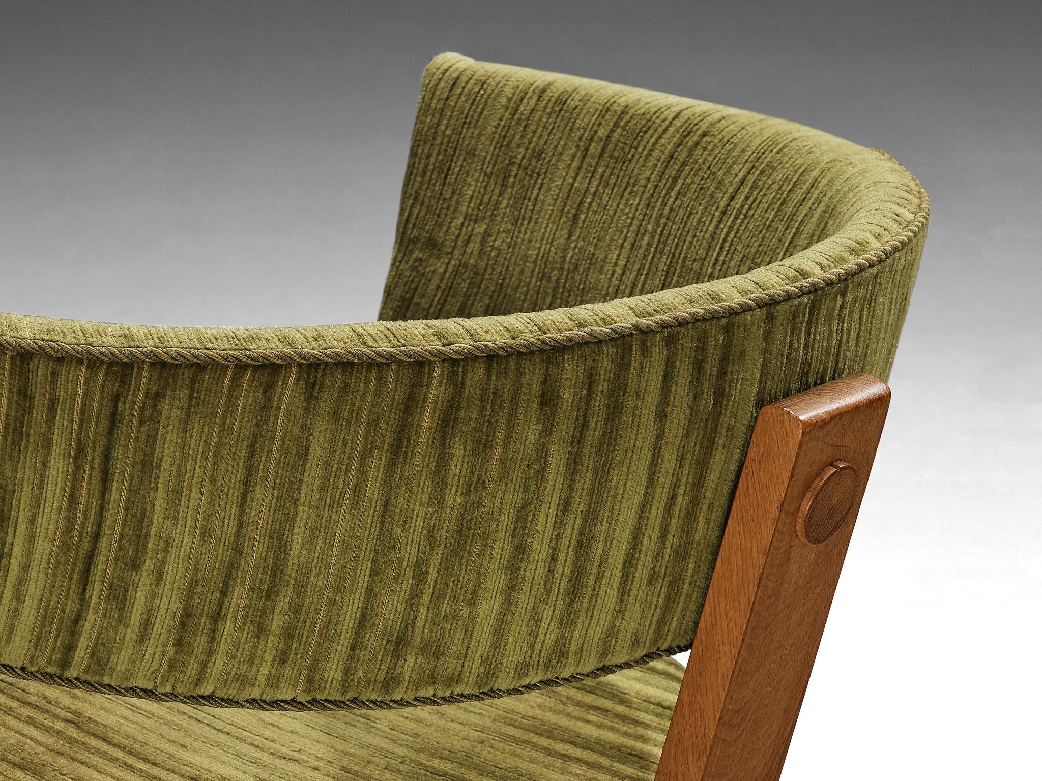 Steen Østergaard Lounge Chair in Oak and Moss Green Upholstery For Sale 4