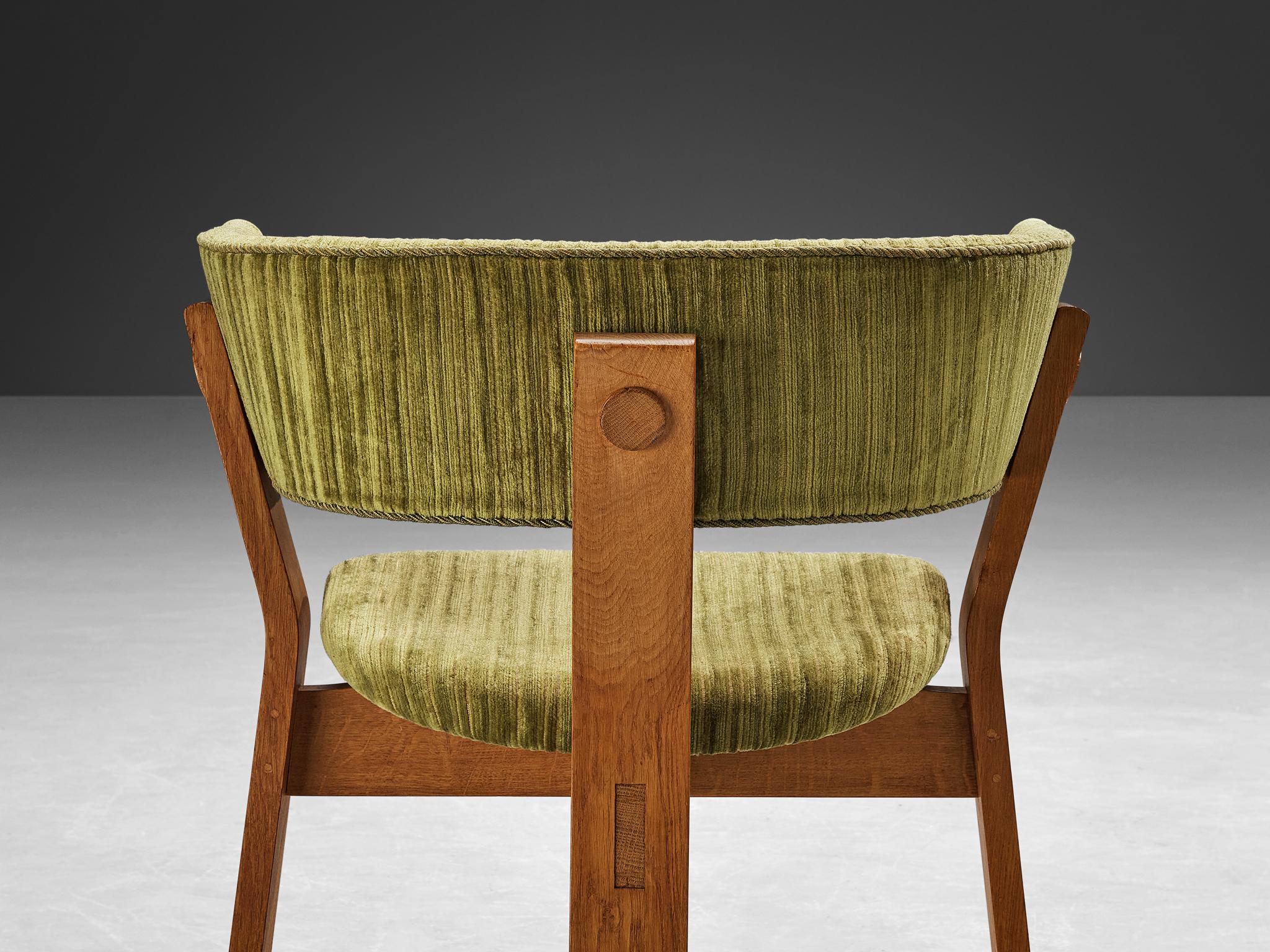 Danish Steen Østergaard Lounge Chair in Oak and Moss Green Upholstery  For Sale