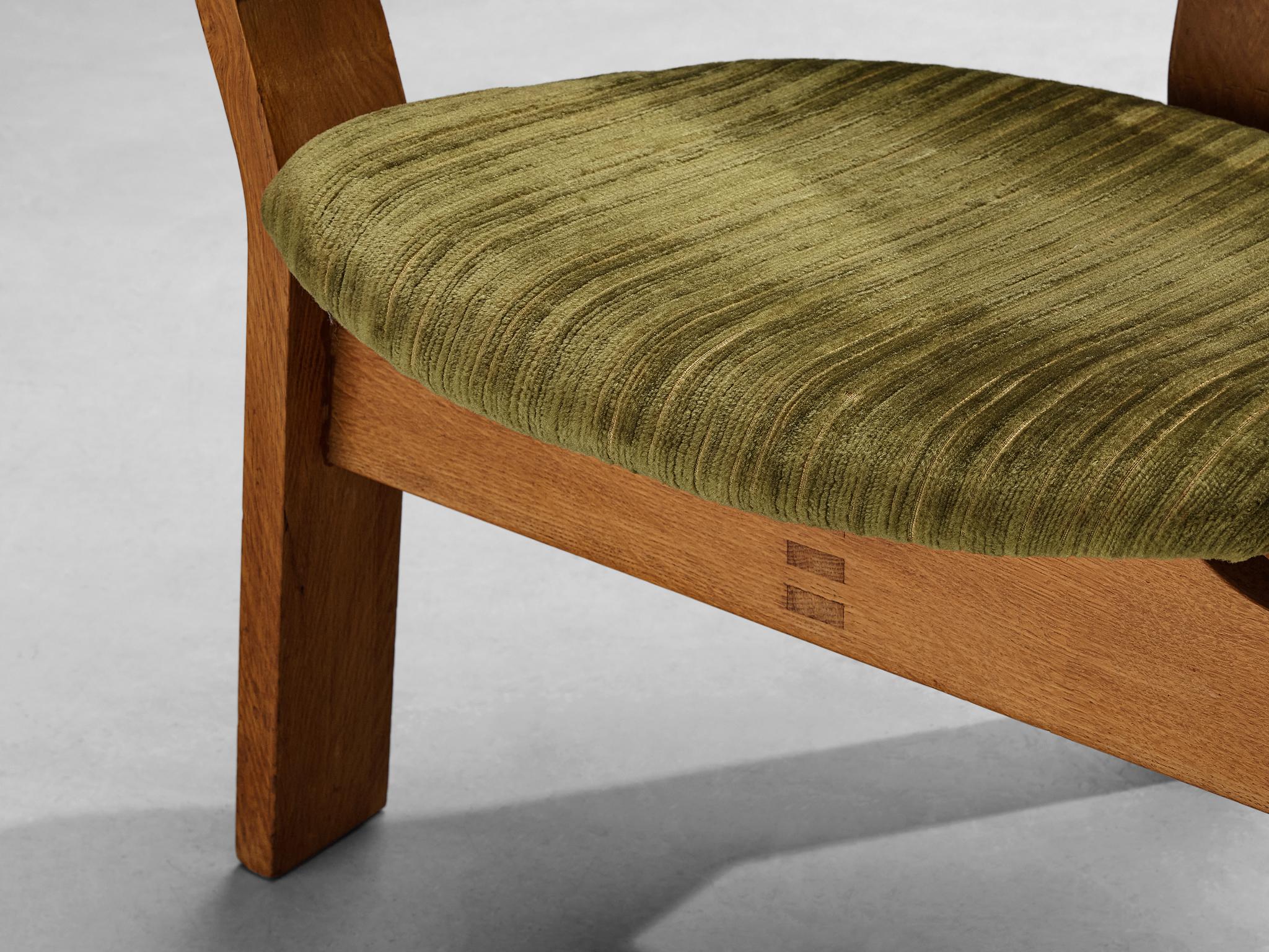 Steen Østergaard Lounge Chair in Oak and Moss Green Upholstery  For Sale 2