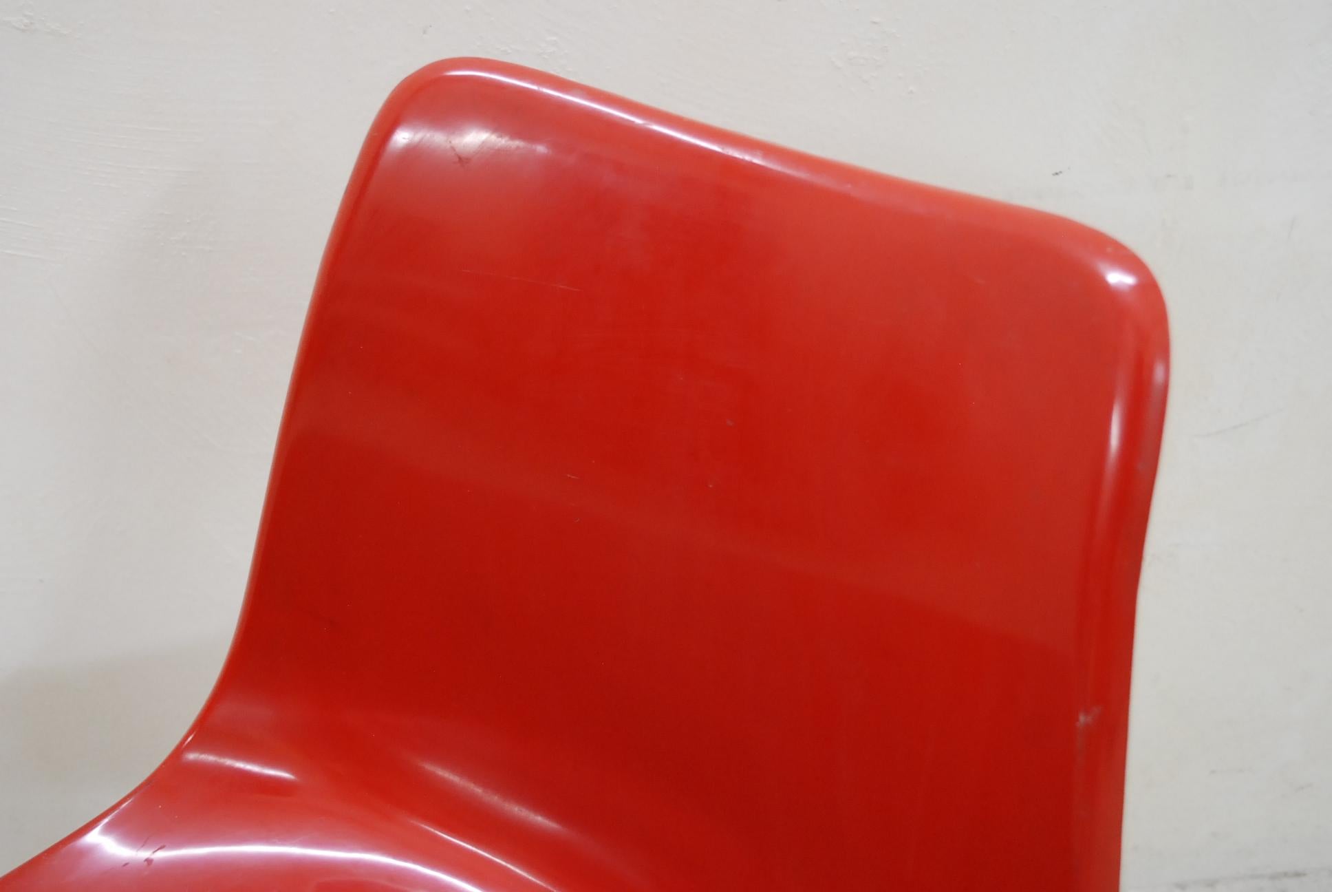 Scandinavian Modern Steen Ostergaard Model 290 Pair of Red Chair for Cado, 1970 For Sale