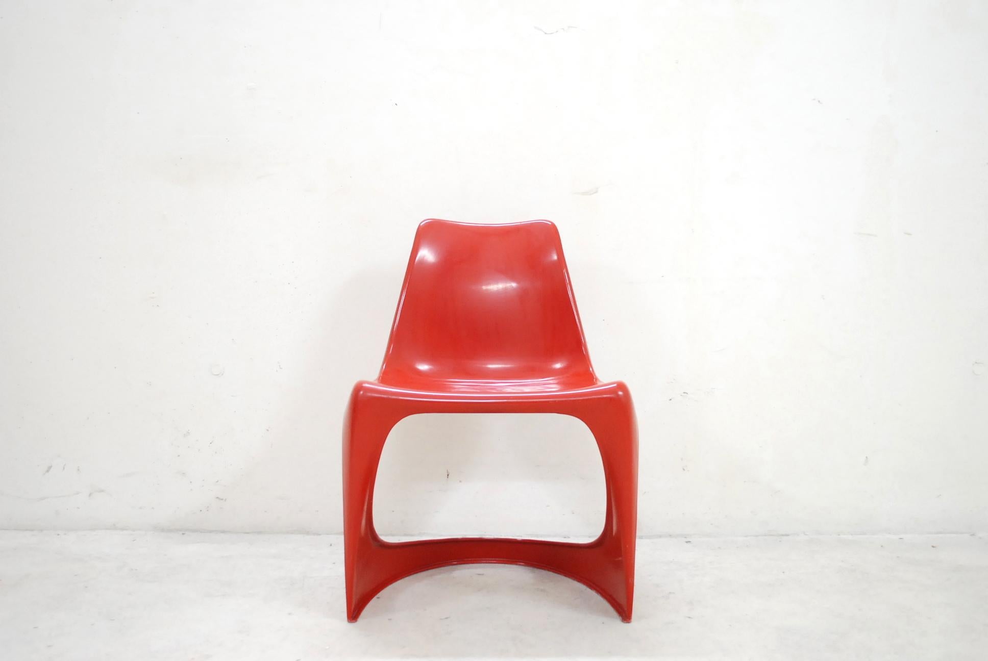 Danish Steen Ostergaard Model 290 Pair of Red Chair for Cado, 1970 For Sale