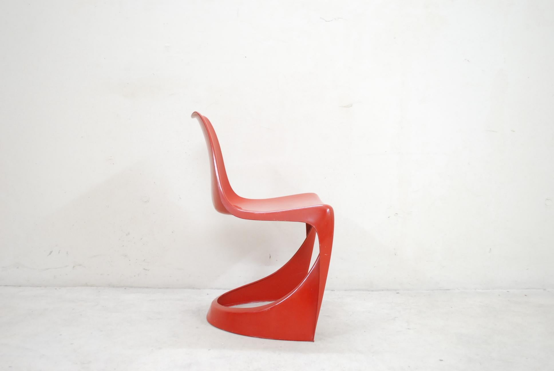 Steen Ostergaard Model 290 Pair of Red Chair for Cado, 1970 In Fair Condition For Sale In Munich, Bavaria