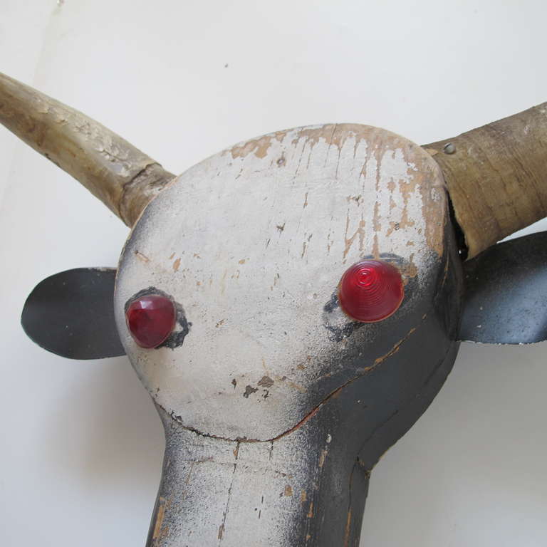 20th Century Steer Head Barn Folk Sculpture For Sale